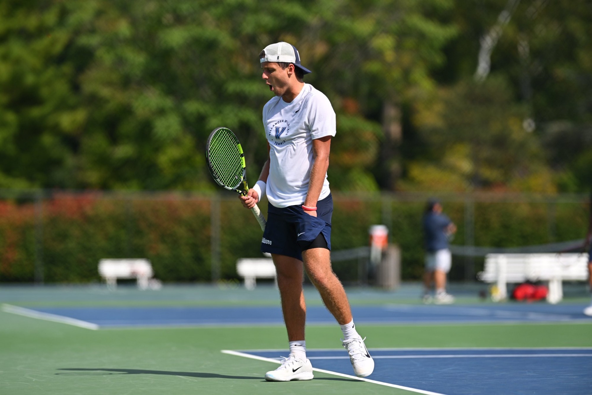 Ethan Carr celebration at Saint Joseph's Invitational 10.2