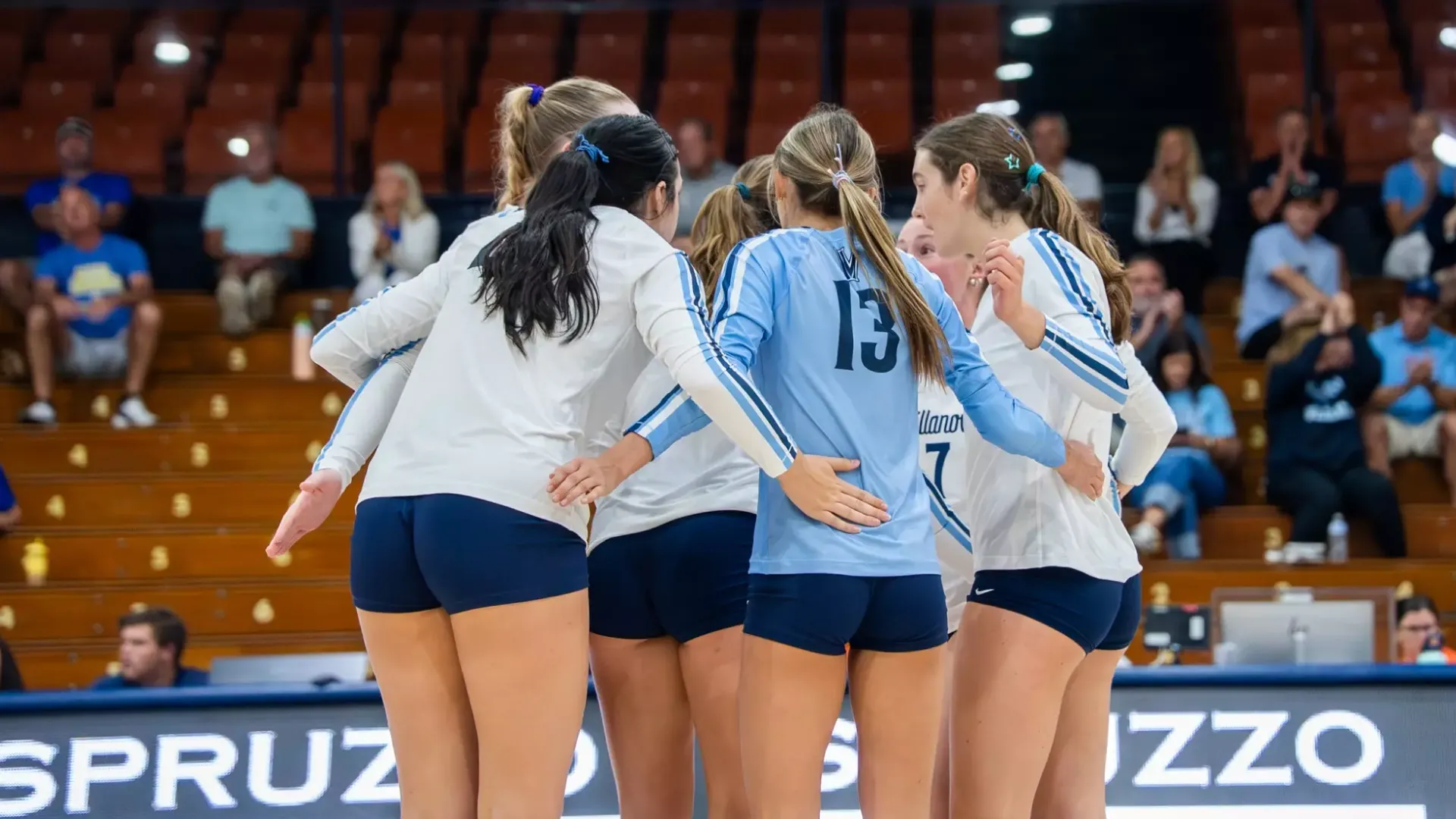 Volleyball Team Huddle vs. South Dakota State