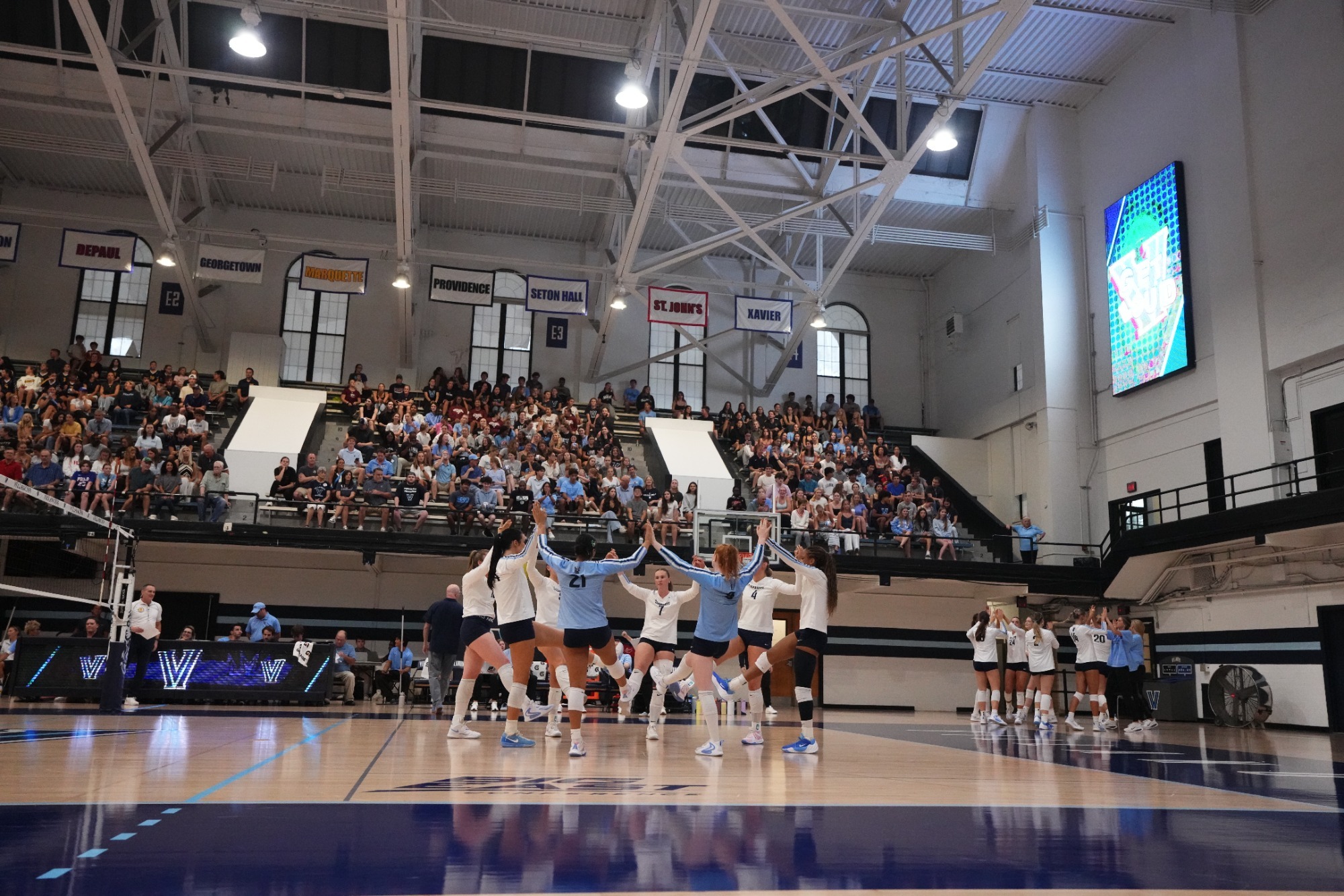 Volleyball Huddle vs. UMBC