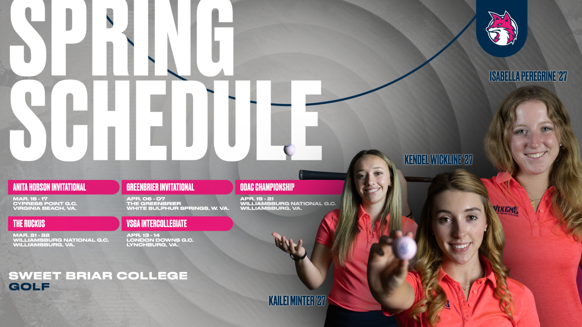 Golf Spring '26 Schedule