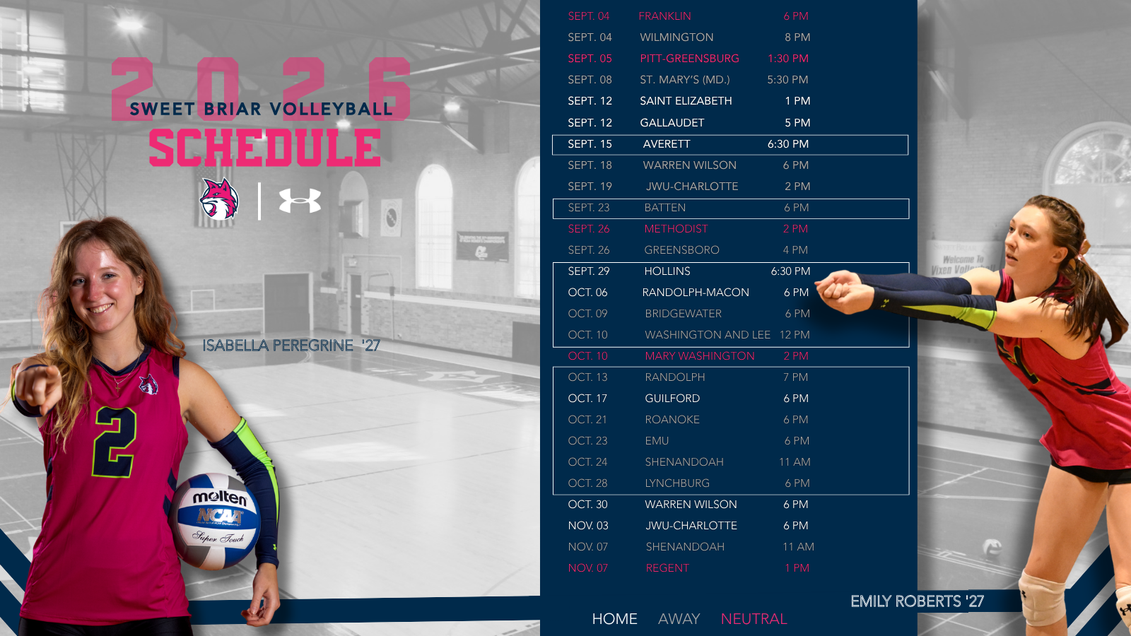 VB '26 Schedule
