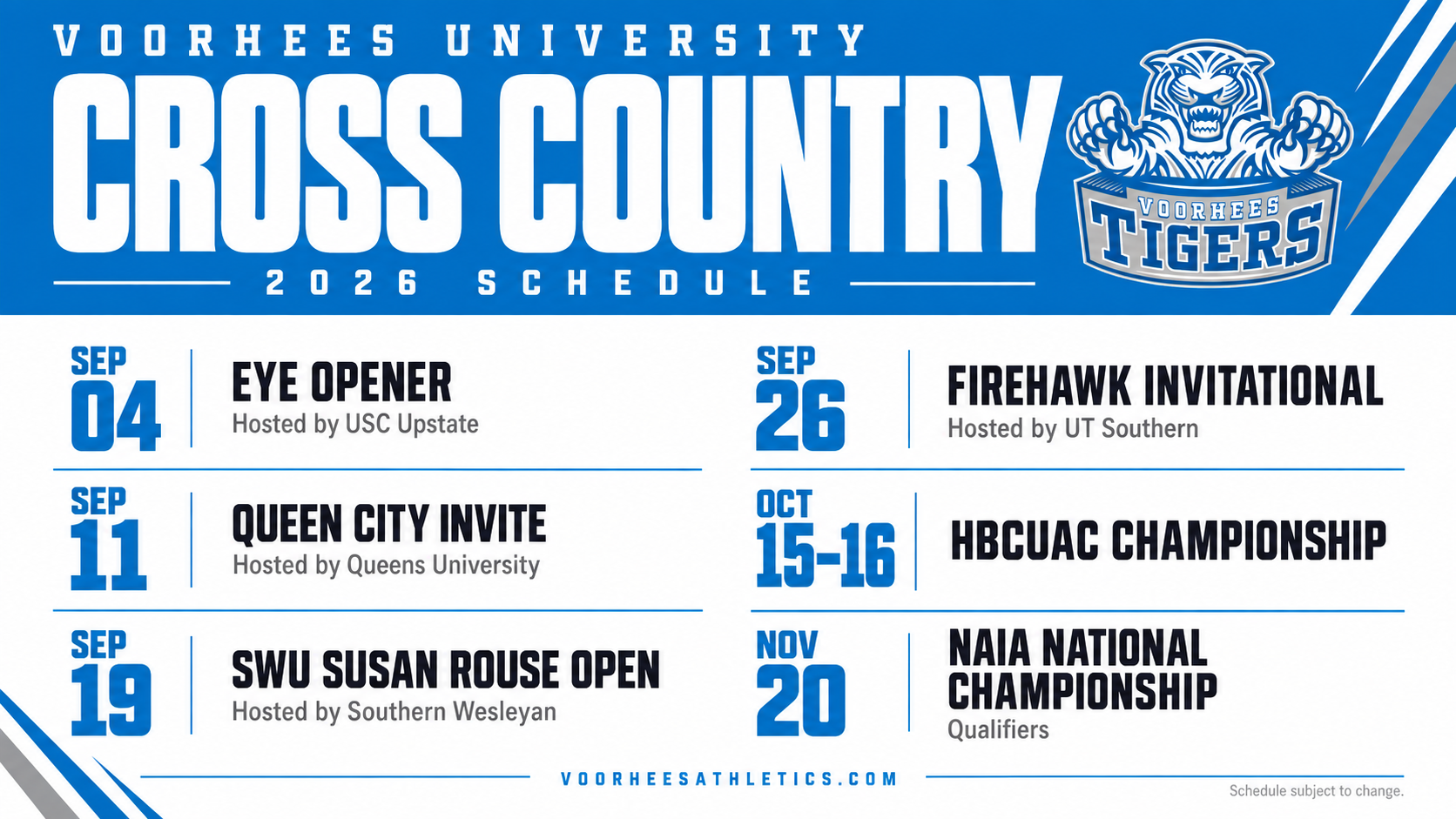 Cross Country Schedule Release 