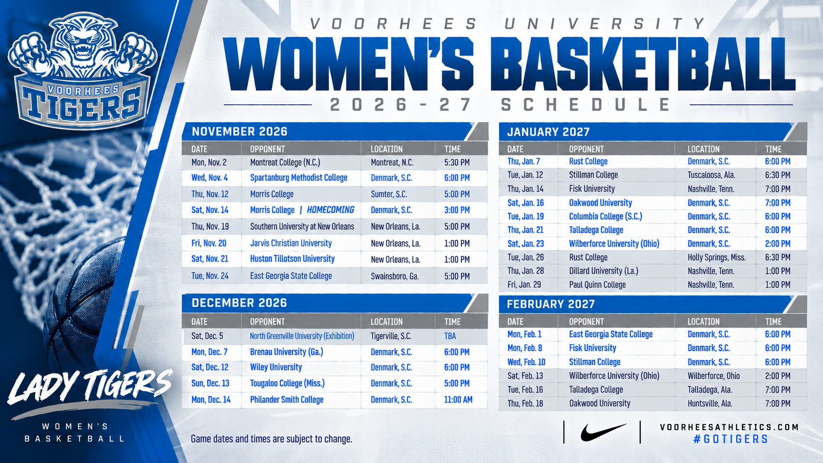 2026-27 Women's Basketball Schedule Graphic 