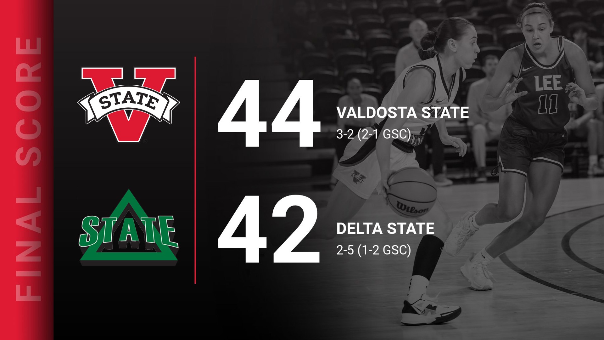 Lady Blazers Outlast Delta State on the Road, 4442 Valdosta State