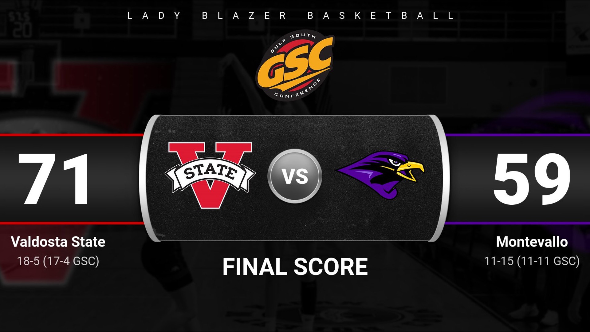 Lady Blazers Turn Back Montevallo, 7159 Valdosta State University