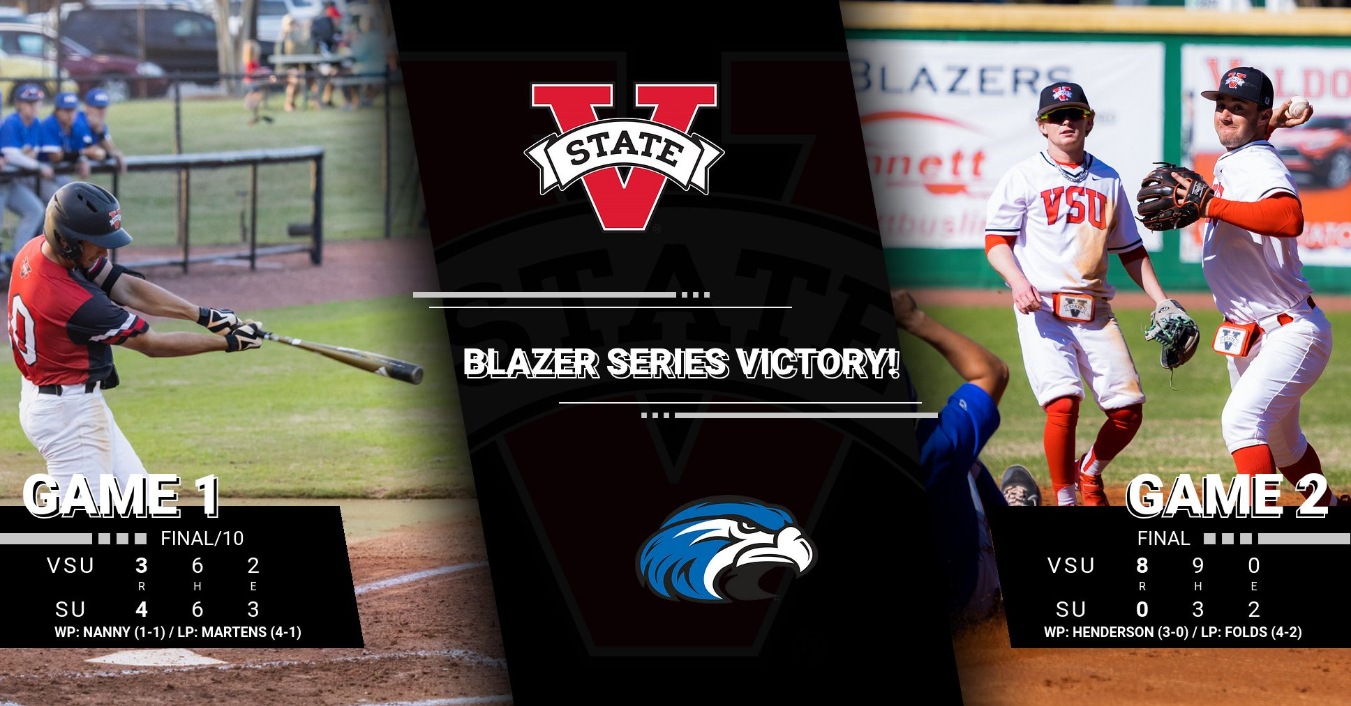 No. 17 Blazers Split Doubleheader at Shorter; Win Series Valdosta