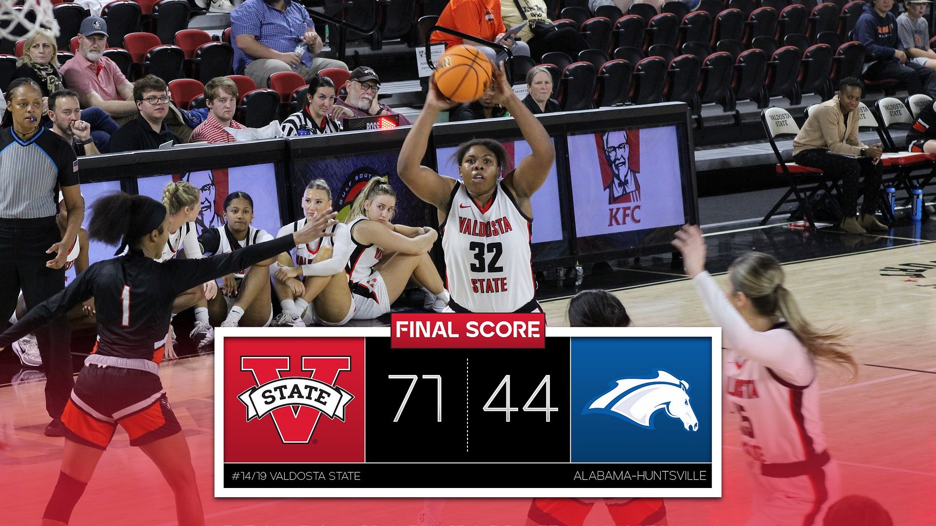 No. 14/19 Lady Blazers Halt the Chargers for TenthStraight Victory, 71