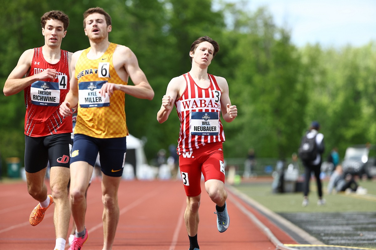 Will Neubauer competes at the 2025 NCAA DIII Outdoor Track and Field Championships