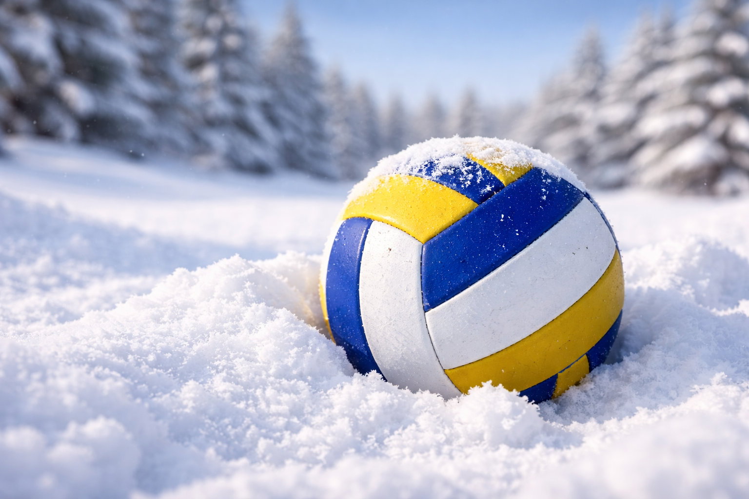 Volleyball in the snow