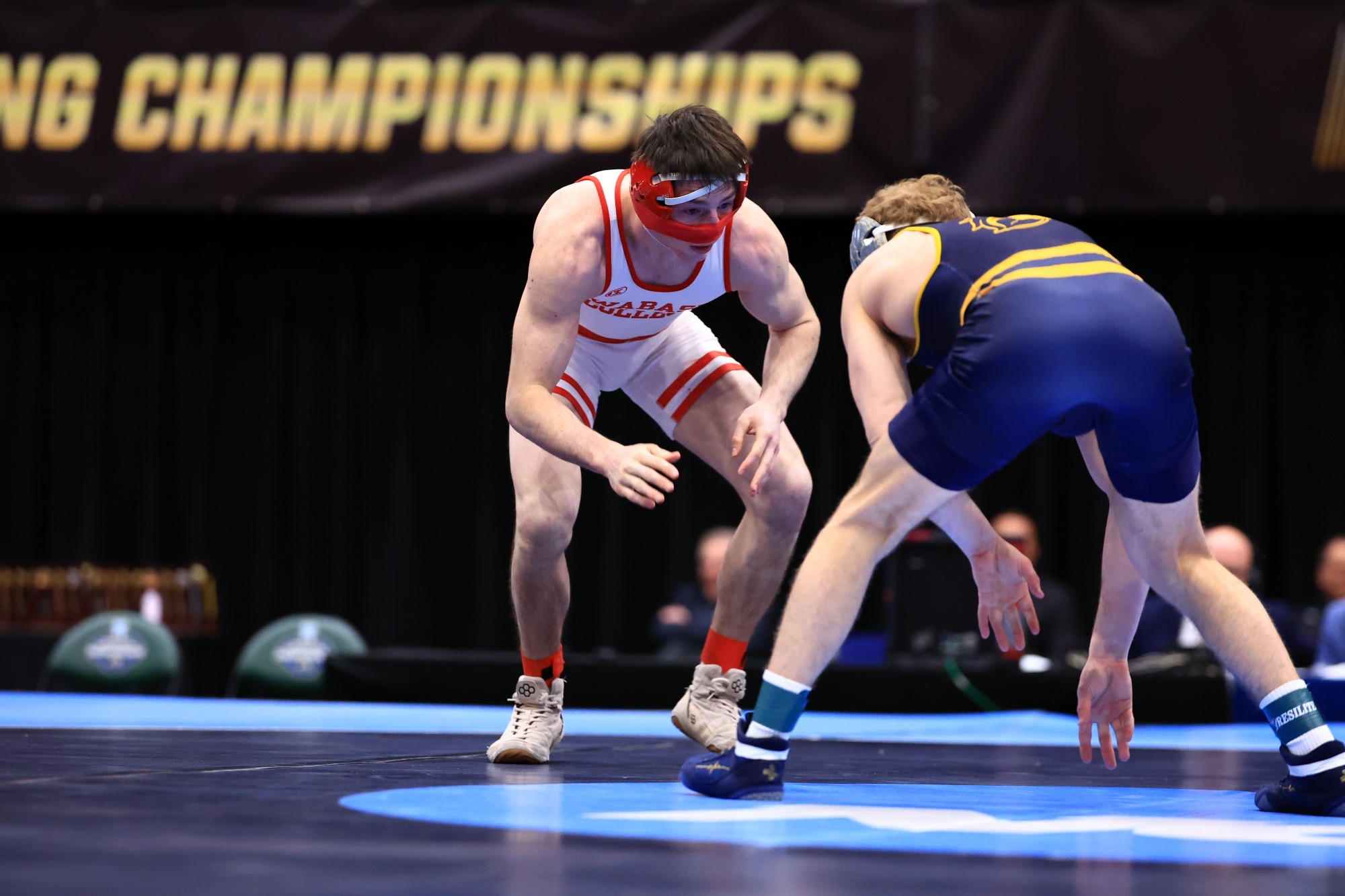 James Day competes in the 133-pound championship match at the 2026 NCAA Division III Men's Wrestling Championship Tournament.
