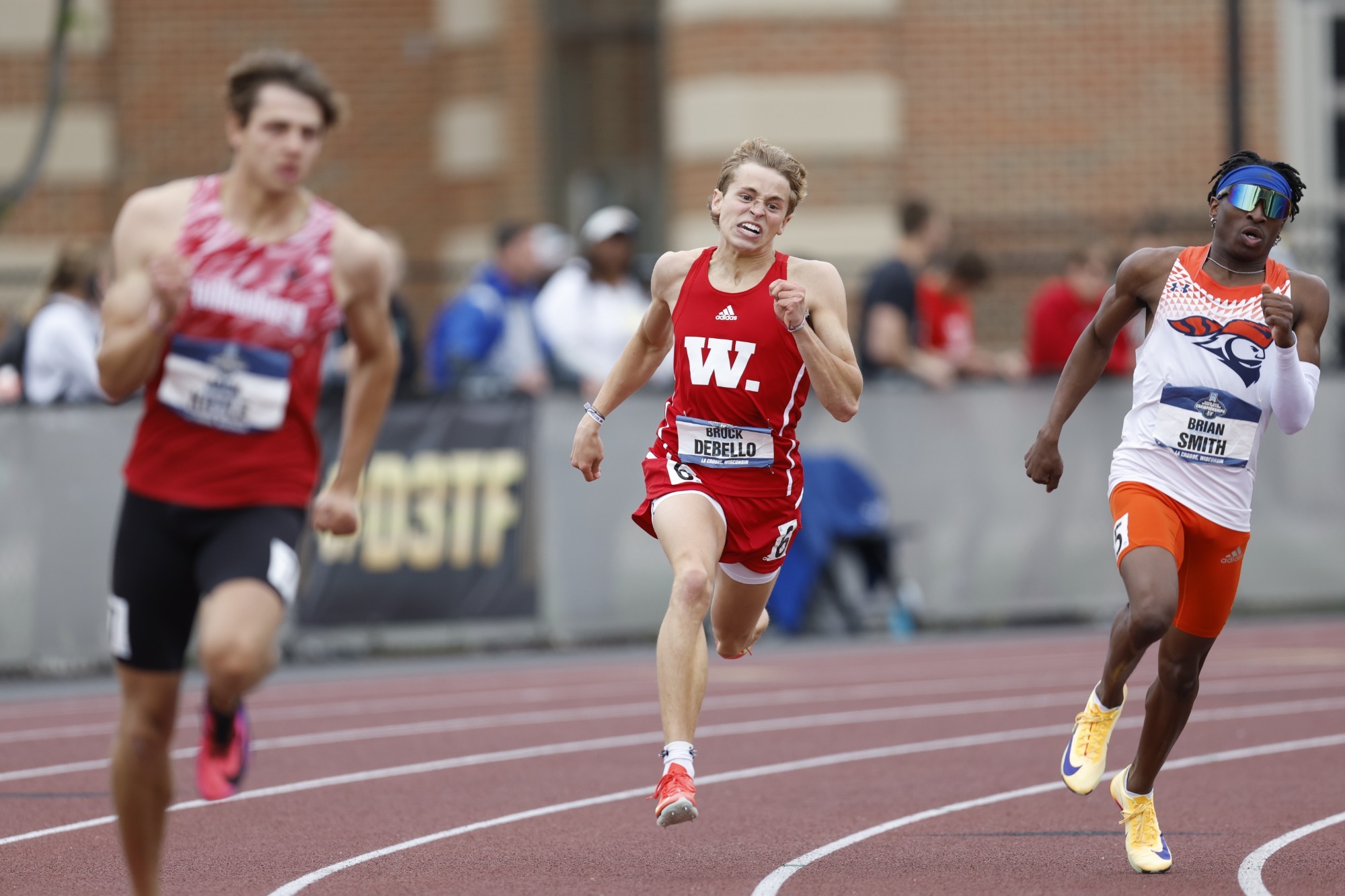 Brock DeBello competes in the prelims of the 400-meter dash at the 2026 NCAA Division III Outdoor Track and Field Championships