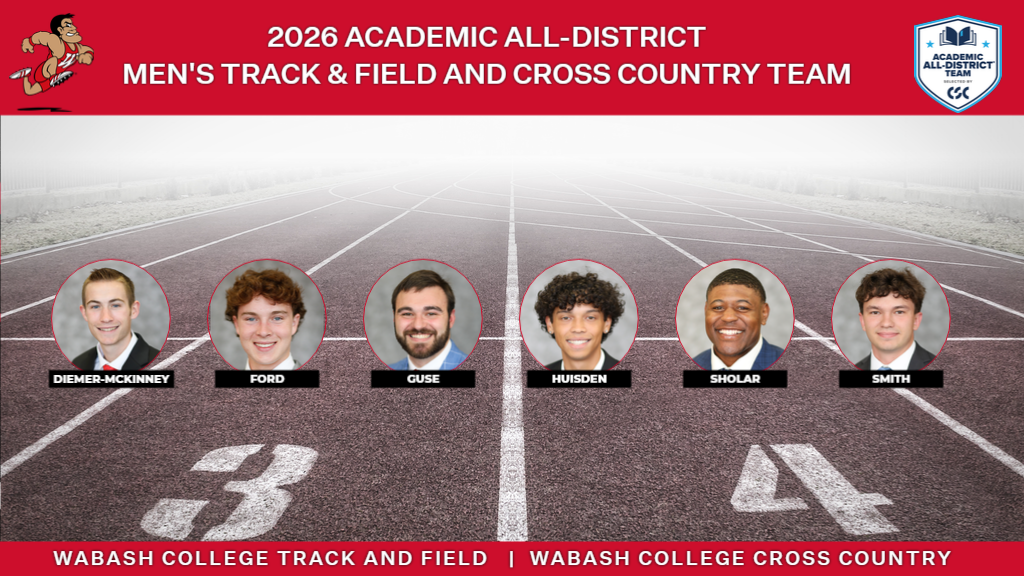 Wabash College members of the 2026 Academic All-District Track and Field and Cross Country Team