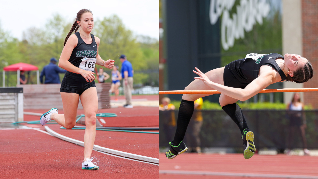 Gia Comerford and Elisa Parazzi at the 2025 NEC outdoor championships