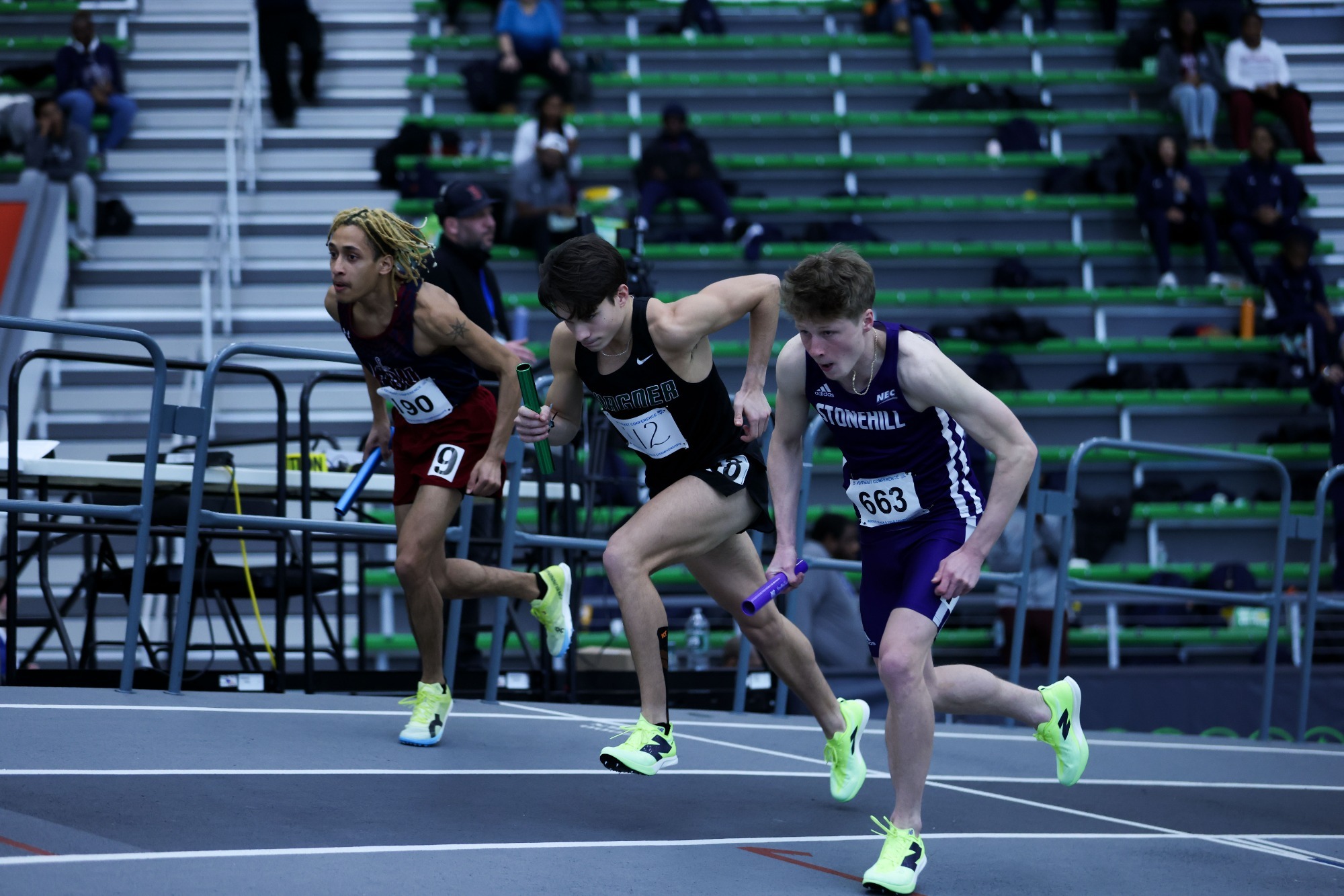 Eric Marquez runs the opening leg of the distance medley at the 2026 NEC Indoor Championship