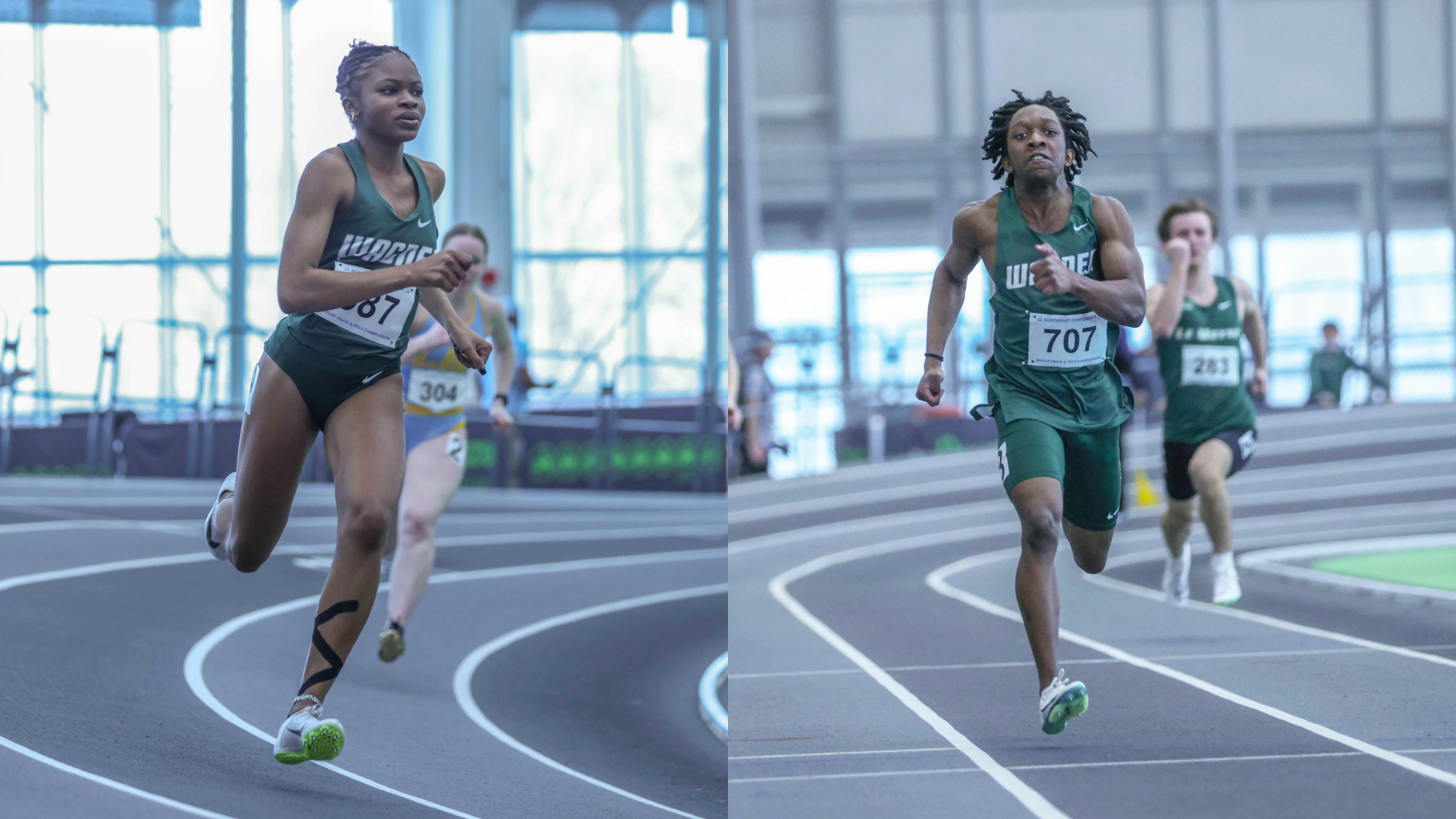 Angel Okafor and Jaden Hobbs at the 2026 NEC Indoor Championships