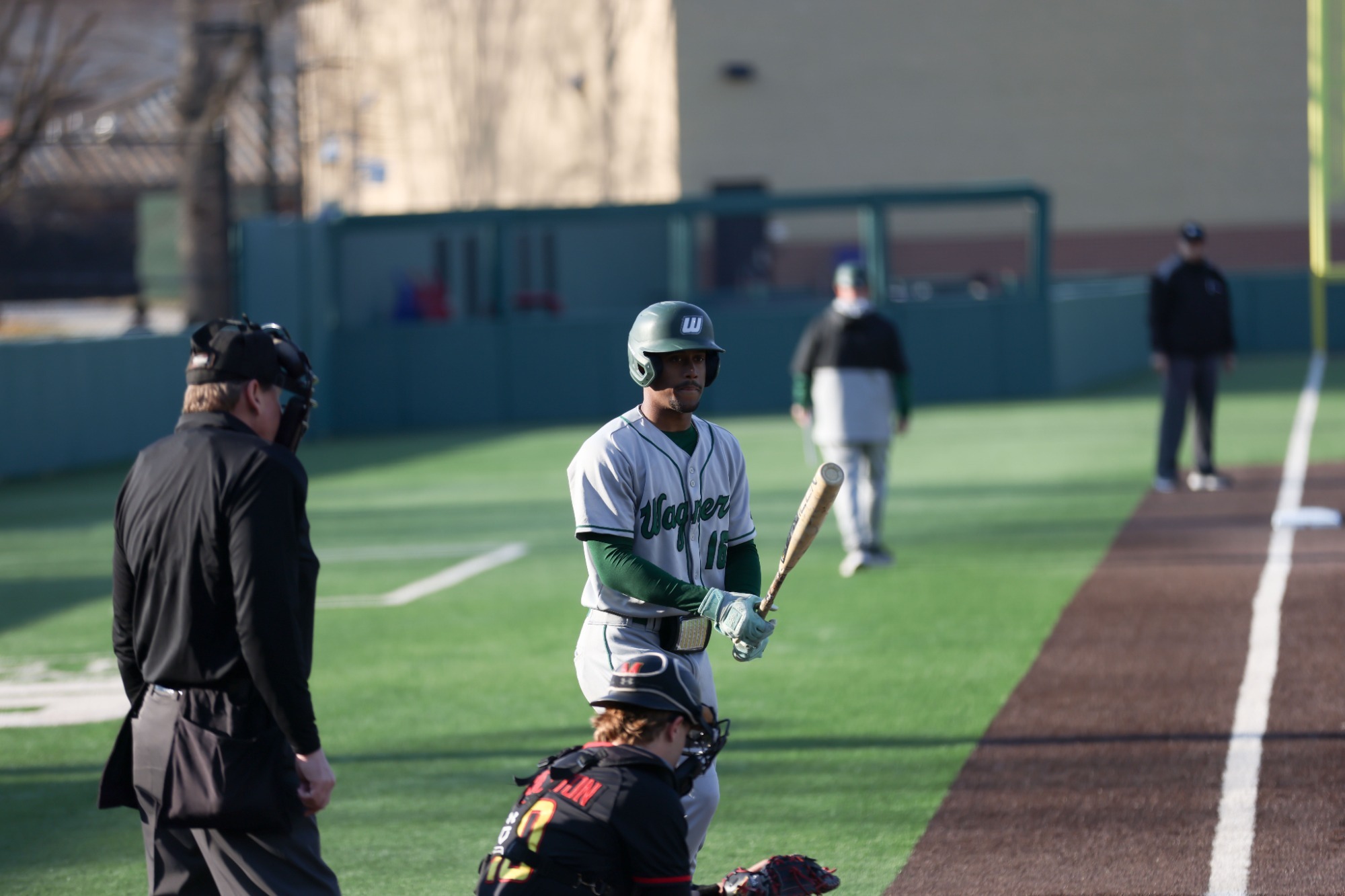 Josiah Ross bats against Maryland