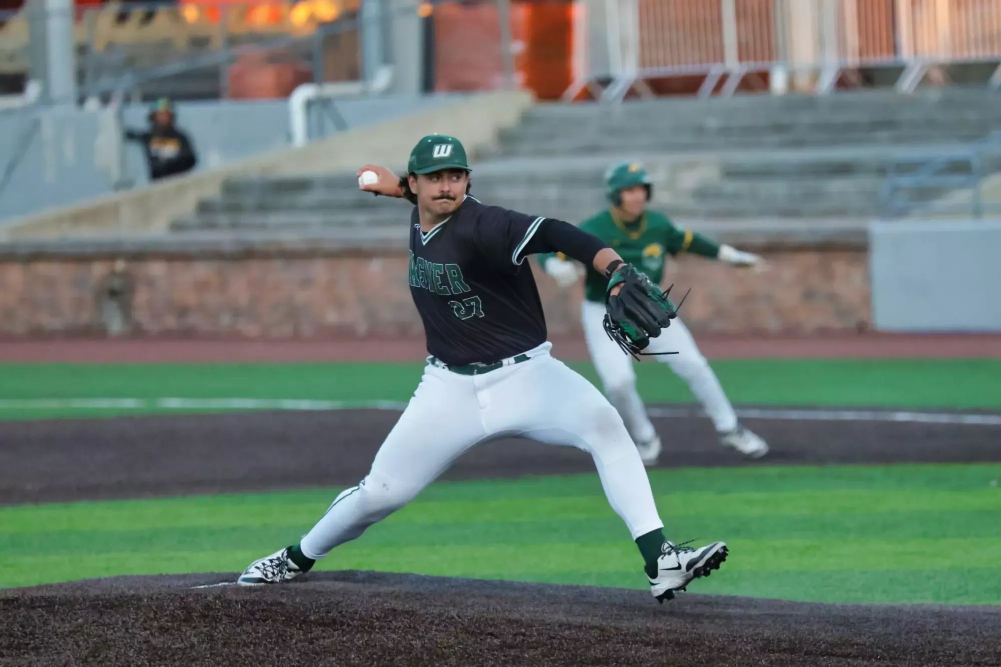 Redshirt sophomore Joseph Steventon pitches in game two against Norfolk State 4/11/26