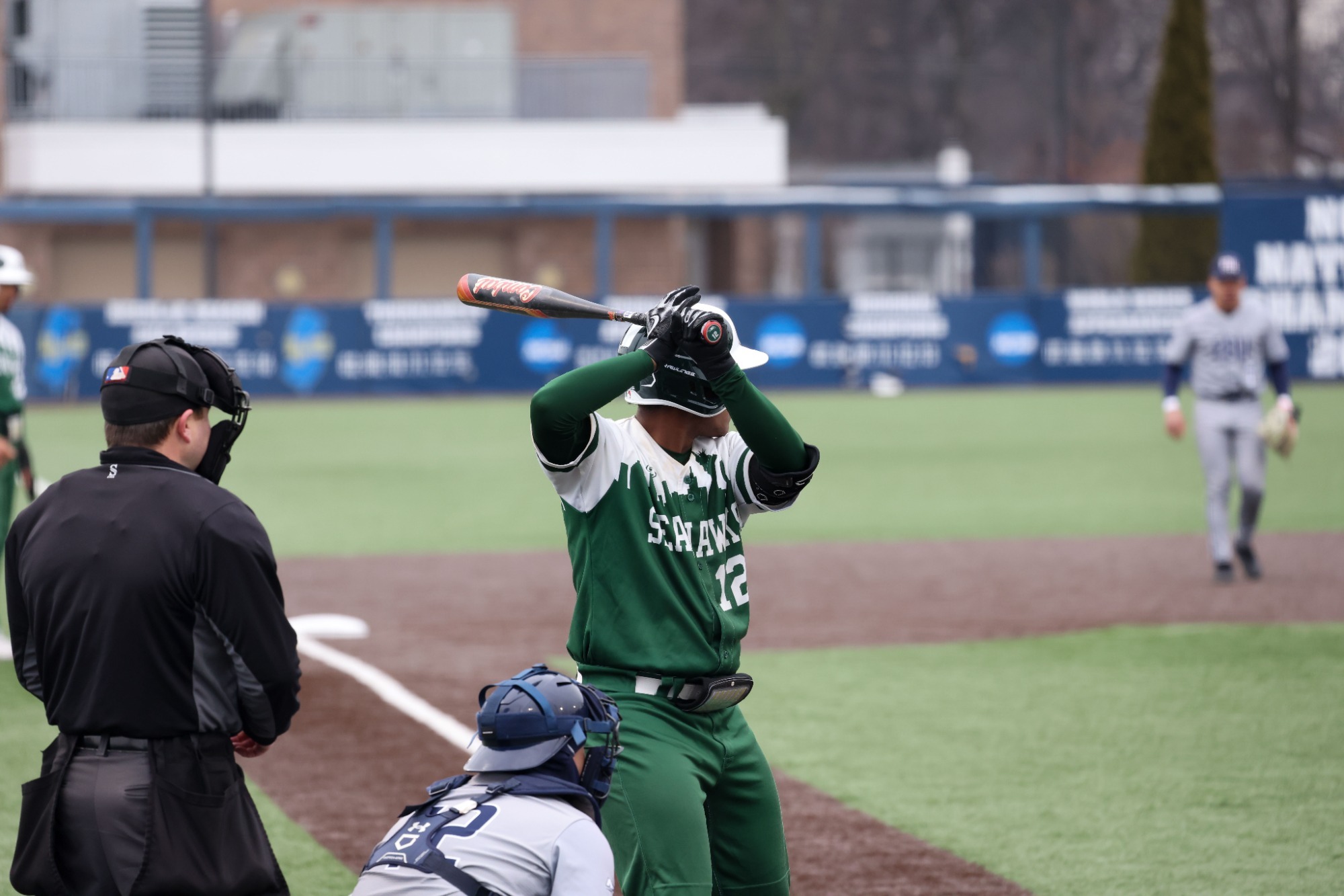 Omar Carreras bats against FDU