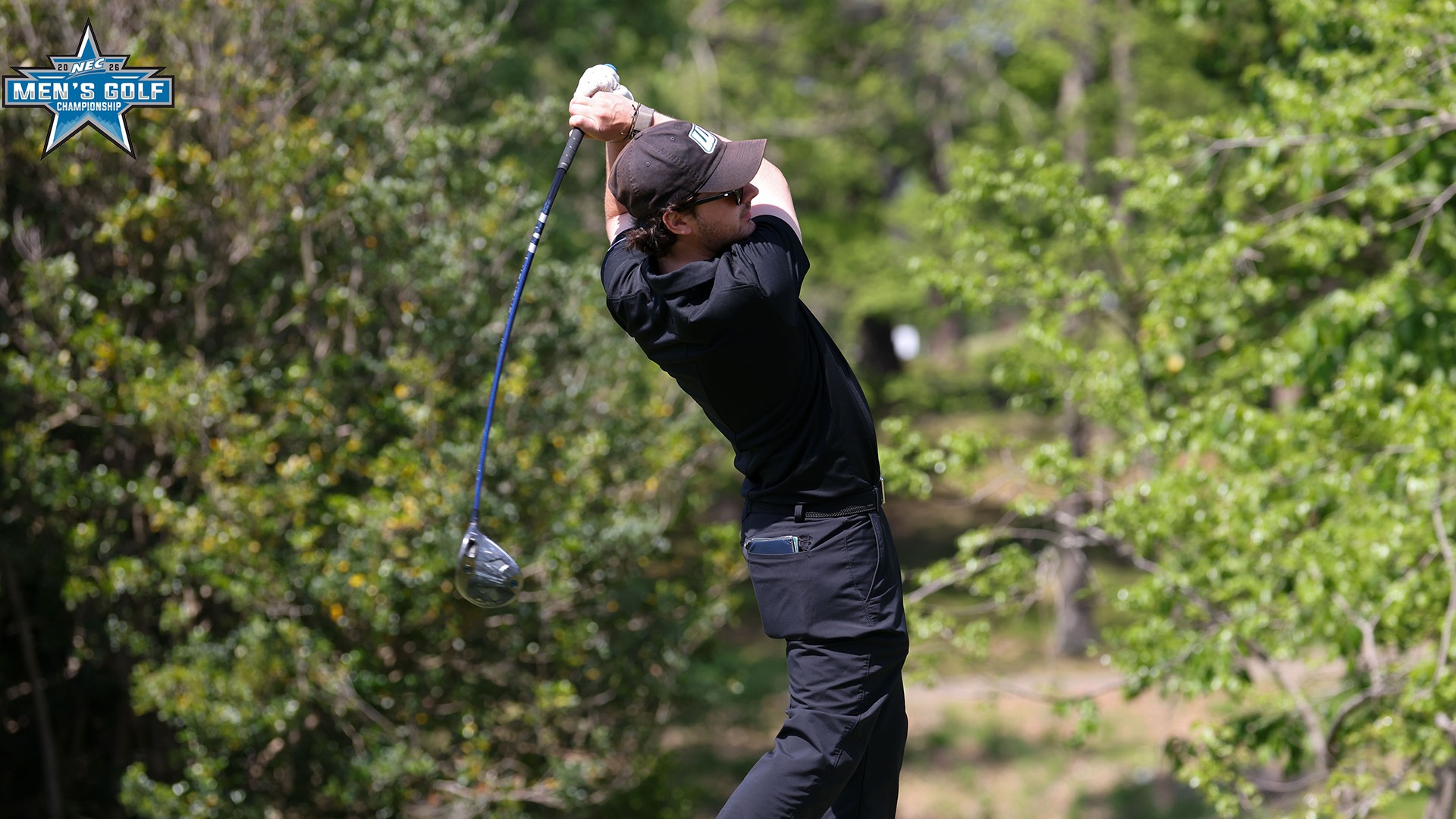 Emilio Zapiain tees off at the 2025 NEC Championship