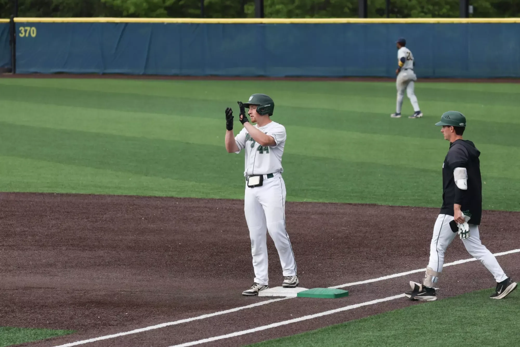 Brendan McLoughlin celebrates after an RBI single against Coppin State 5/9/26