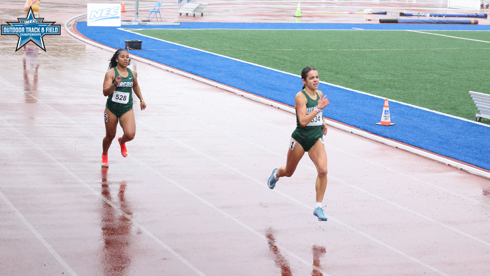 June Fernandez and Jasmine Burney at the 2026 NEC Outdoor Championships