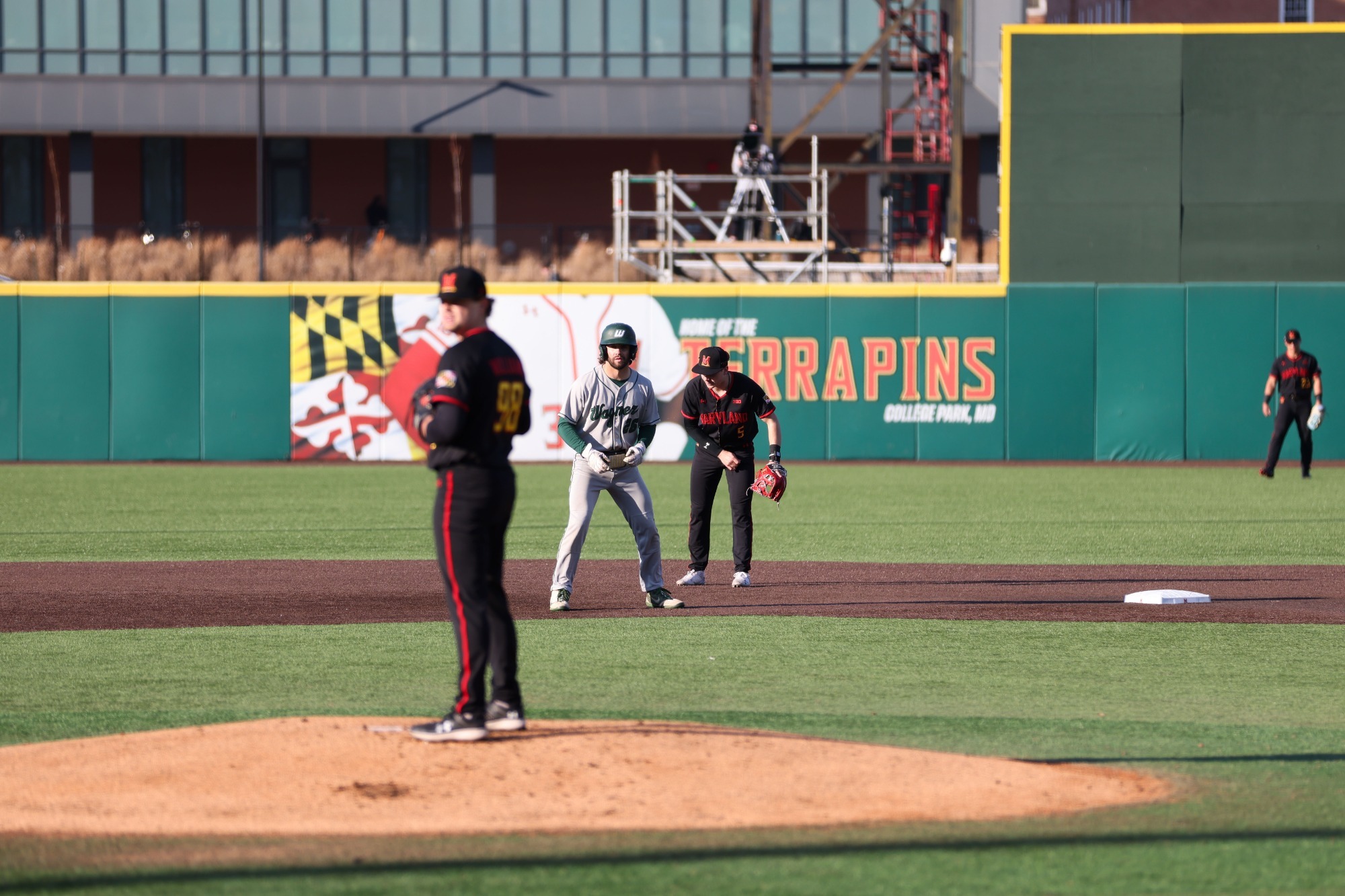 Lukas Torres stands on second at Maryland