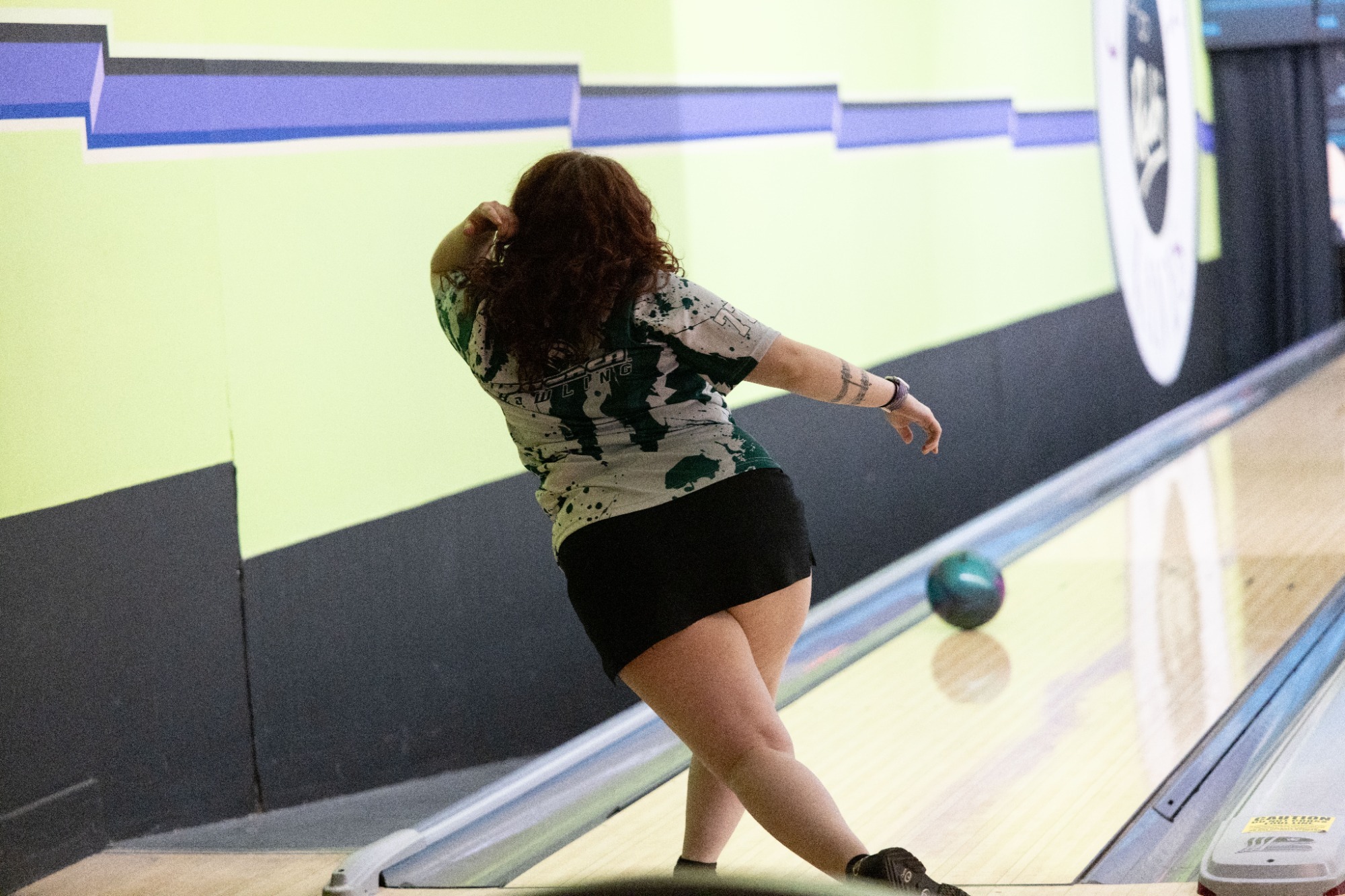 Rebekah Newman bowls at Rab's Country Lanes