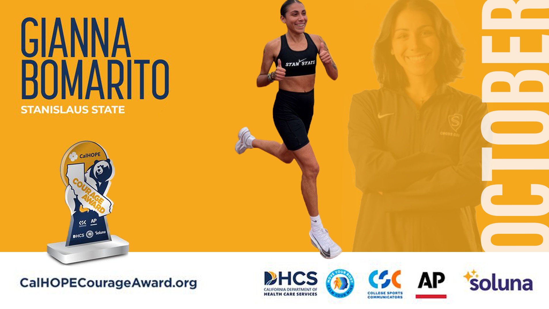 Gianna Bomarito honored with CalHOPE Courage award.