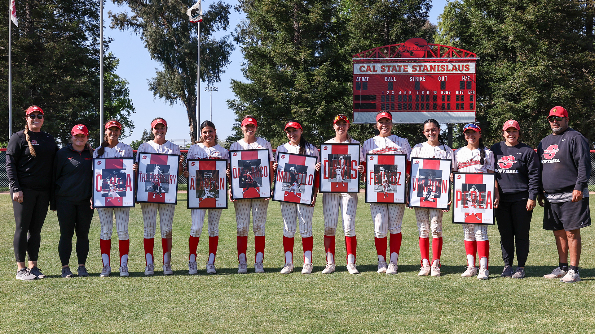 Softball Seniors with Coaching Staff