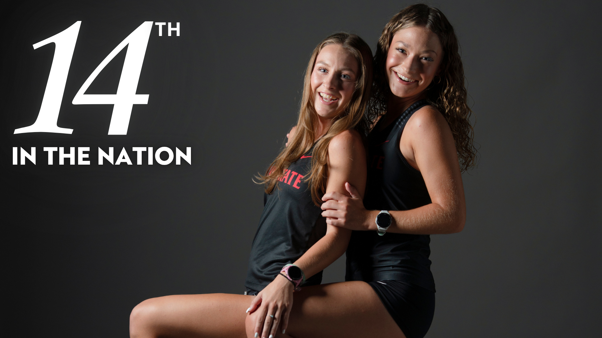 Photo of two of the Warrior cross country student-athletes as the Warriors are 14th in the nation