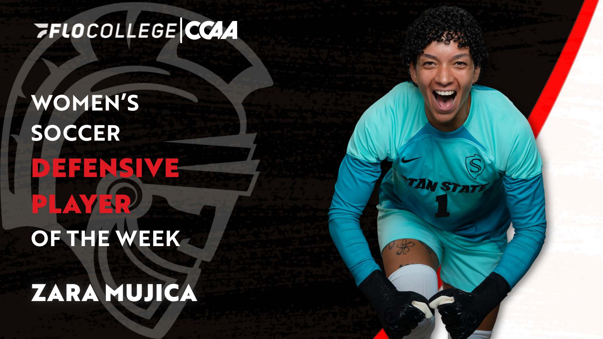 phot of Zara Mujica FloCollege/CCAA Women's Soccer Def. POTW
