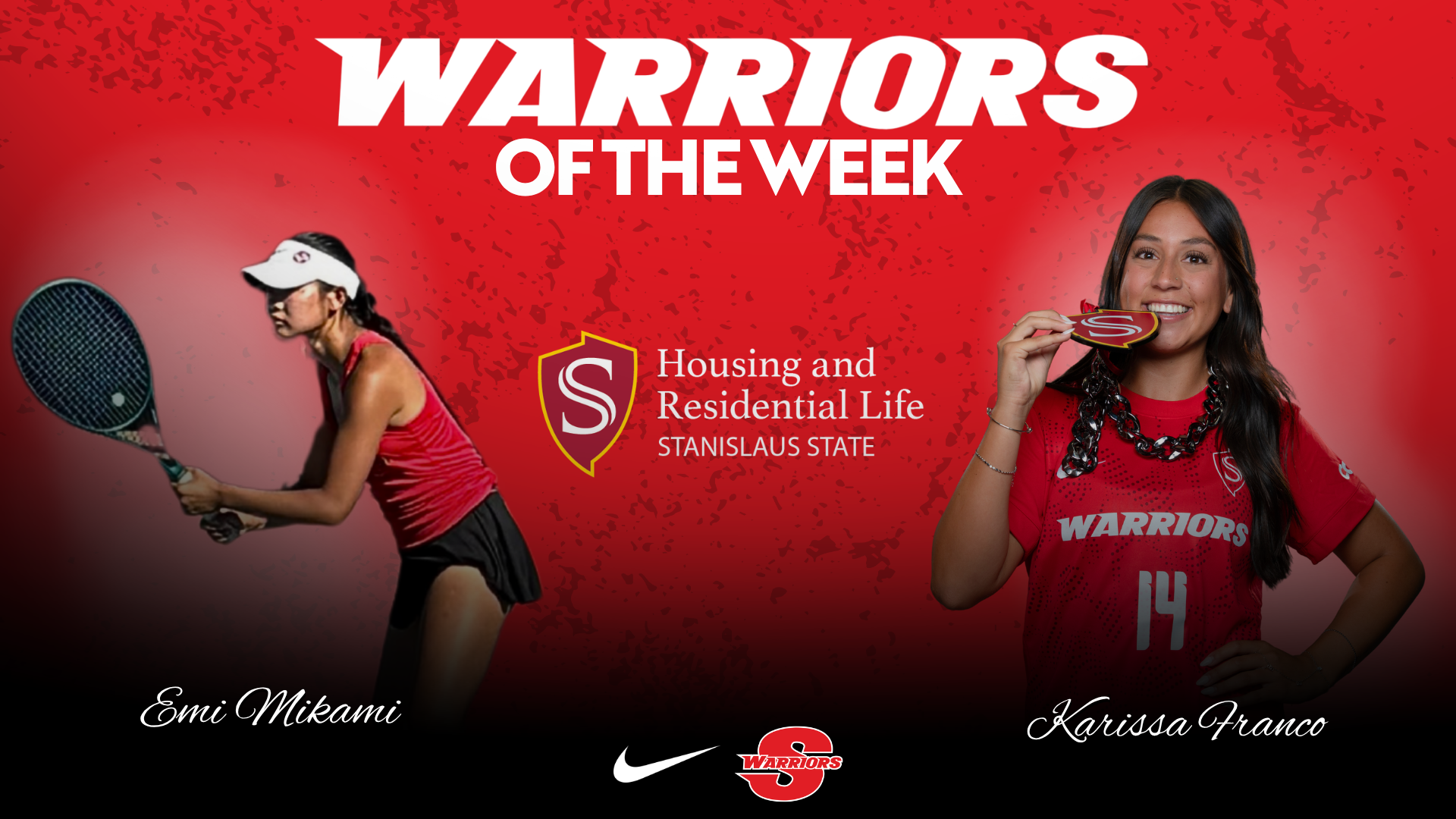 Warriors of the Week--photos of Emi Mikami and Karissa Franco