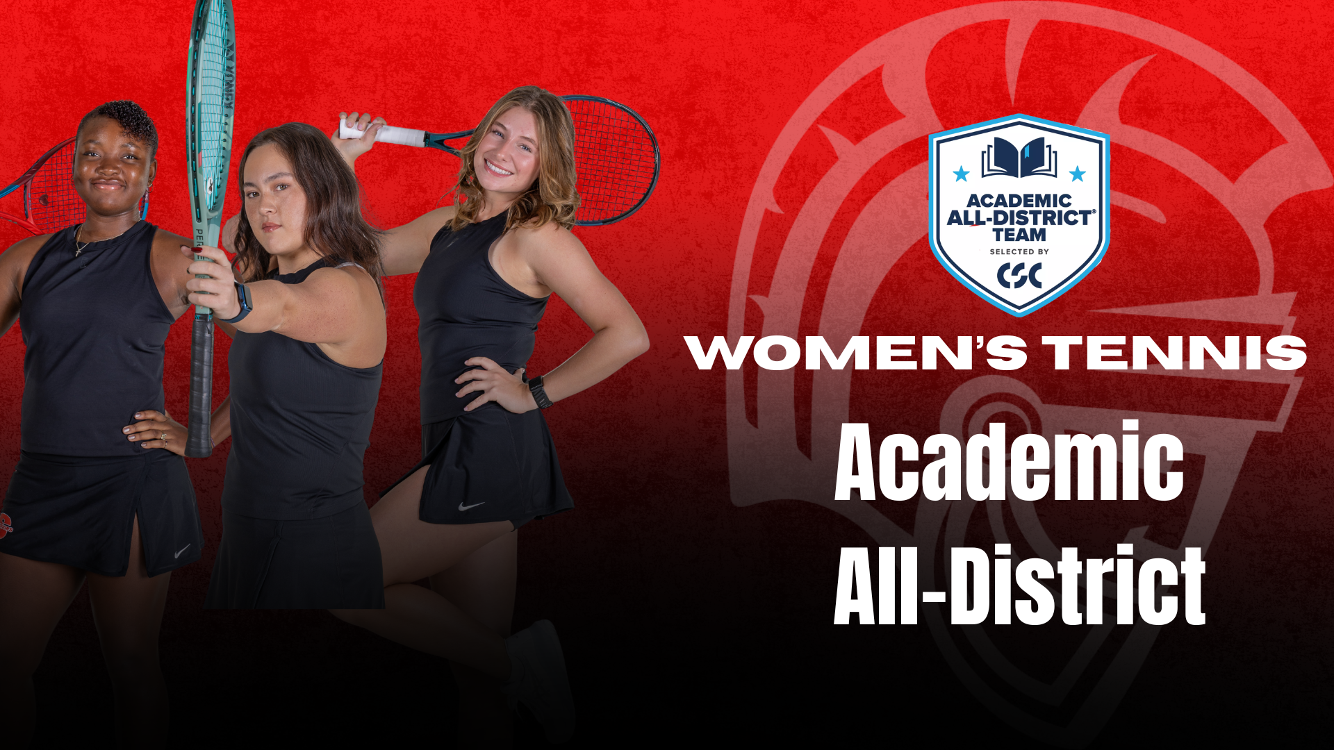 Graphic of the three Academic All-District honorees