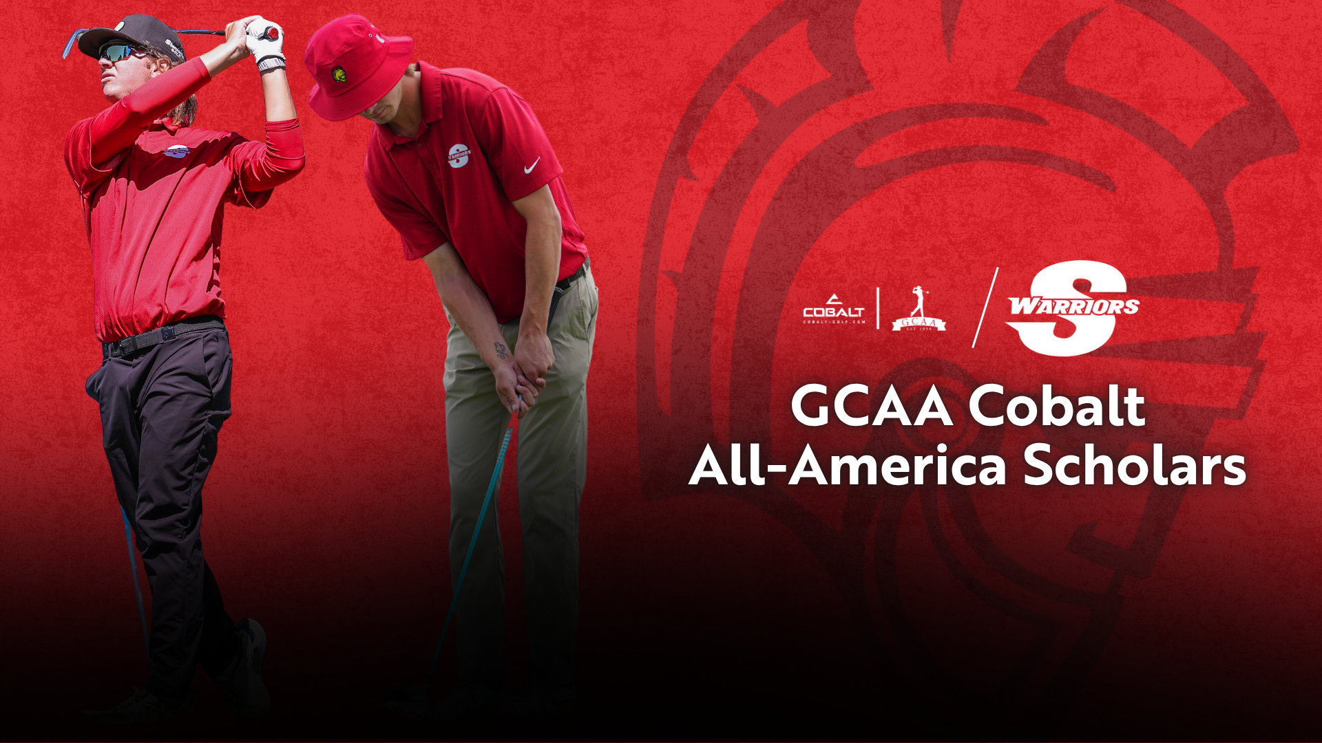 Action shots of Stan State Duo of Bird and Kirk Cobalt GCAA Scholar-Athetes