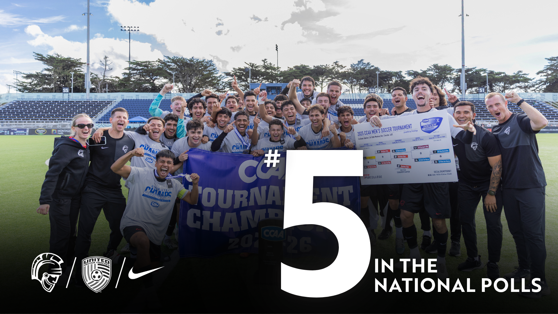 Photo of the Warriors' Men's Soccer Team, who is 5th in the nation in the coaches' preseason poll