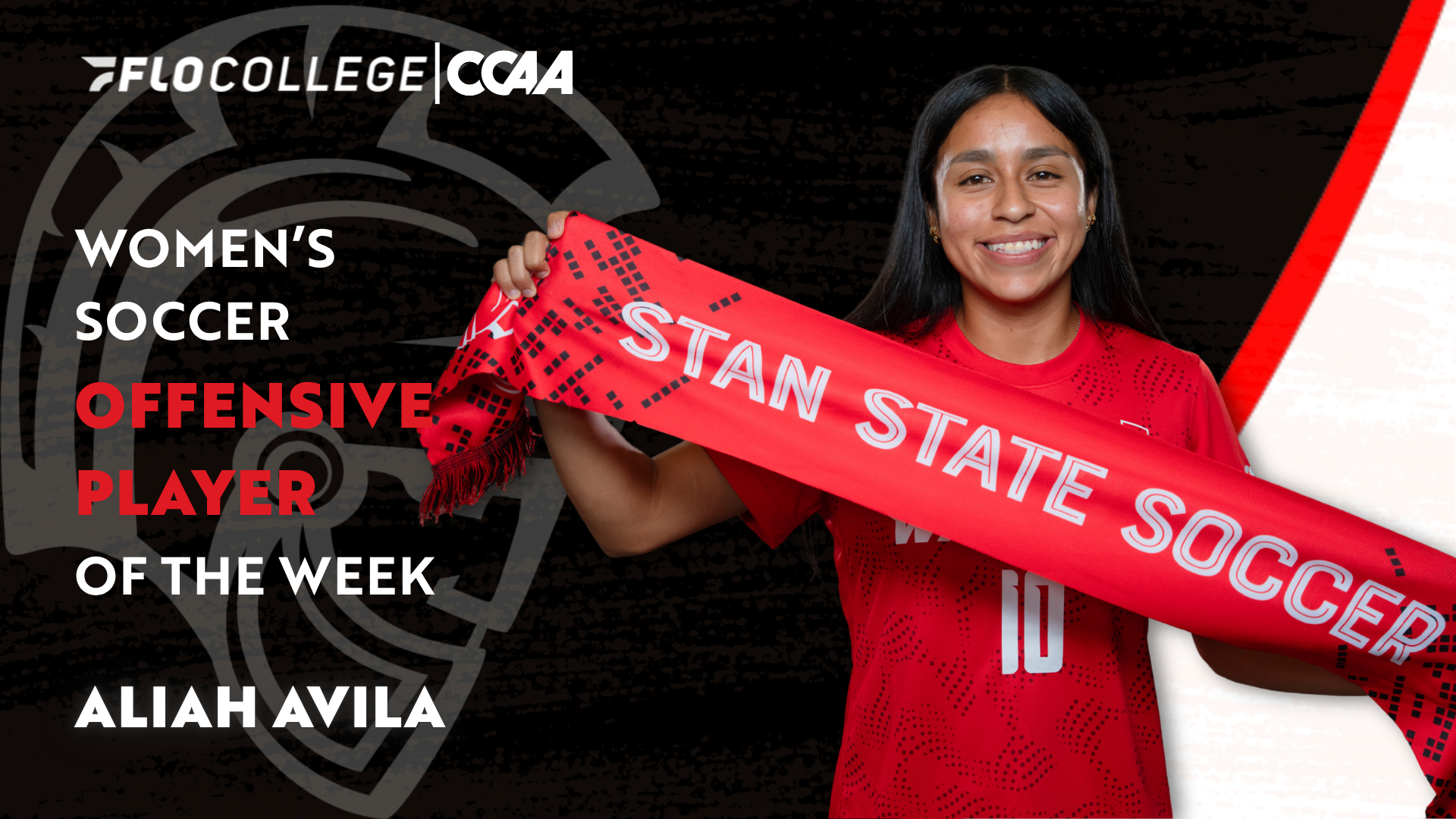 photo of Aliah Avila----this week's FloCollege/CCAA Women's Soccer Offensive pOTW