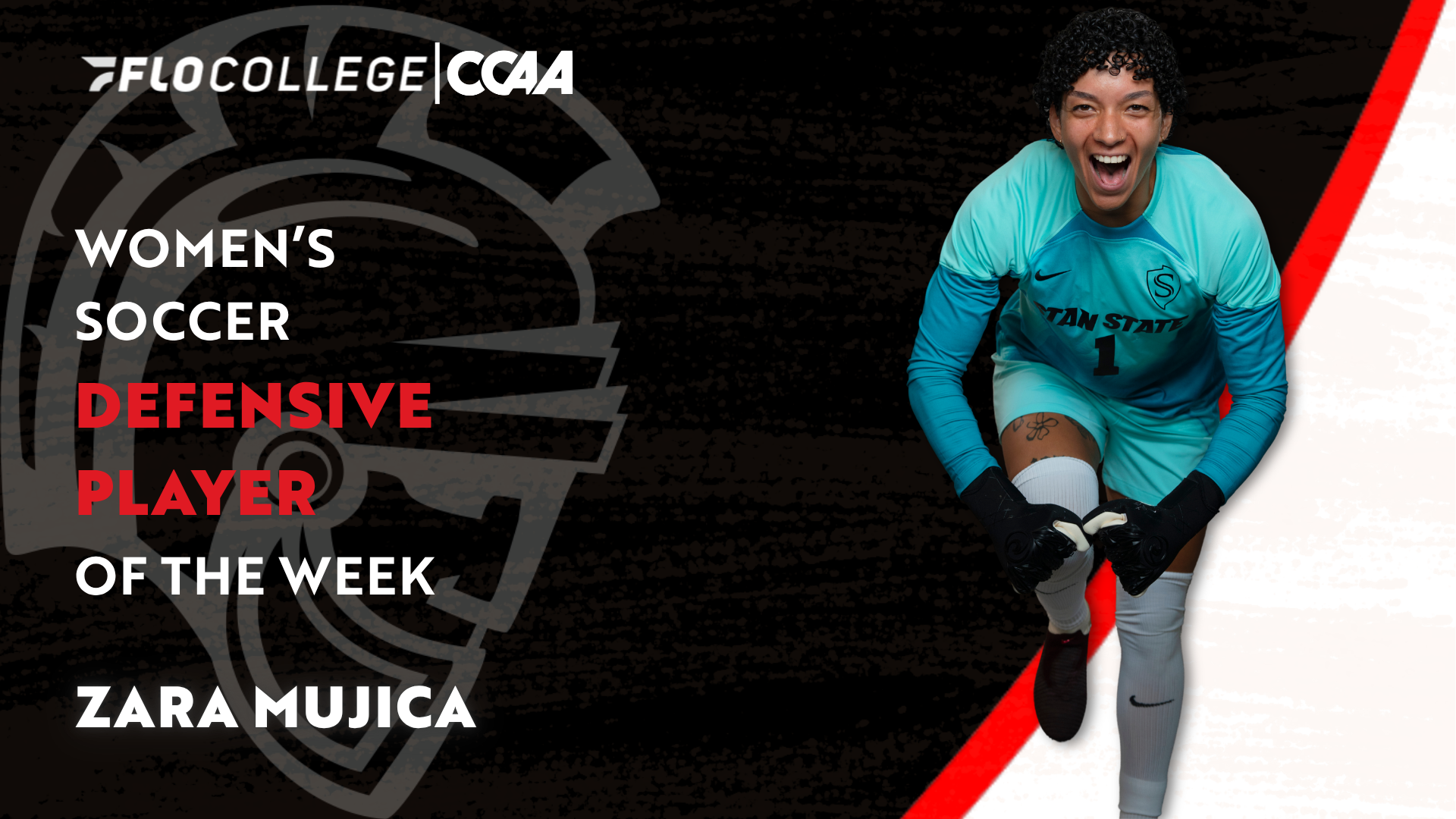 Zara Mujica---action shot with Zara Mujica---FloCollege/CCAA Defensive Player of the Week