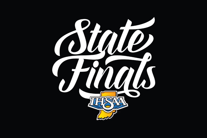 IHSAA state finals logo blk background