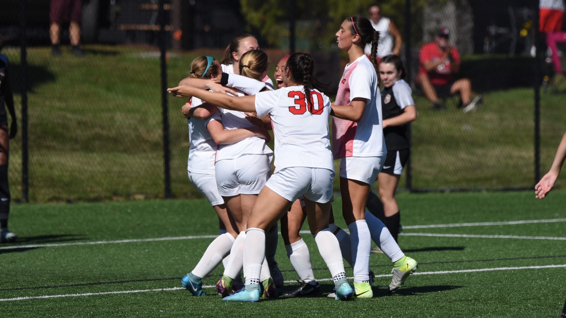 Women's Soccer Team Celebration Photo 2025 on Senior Day