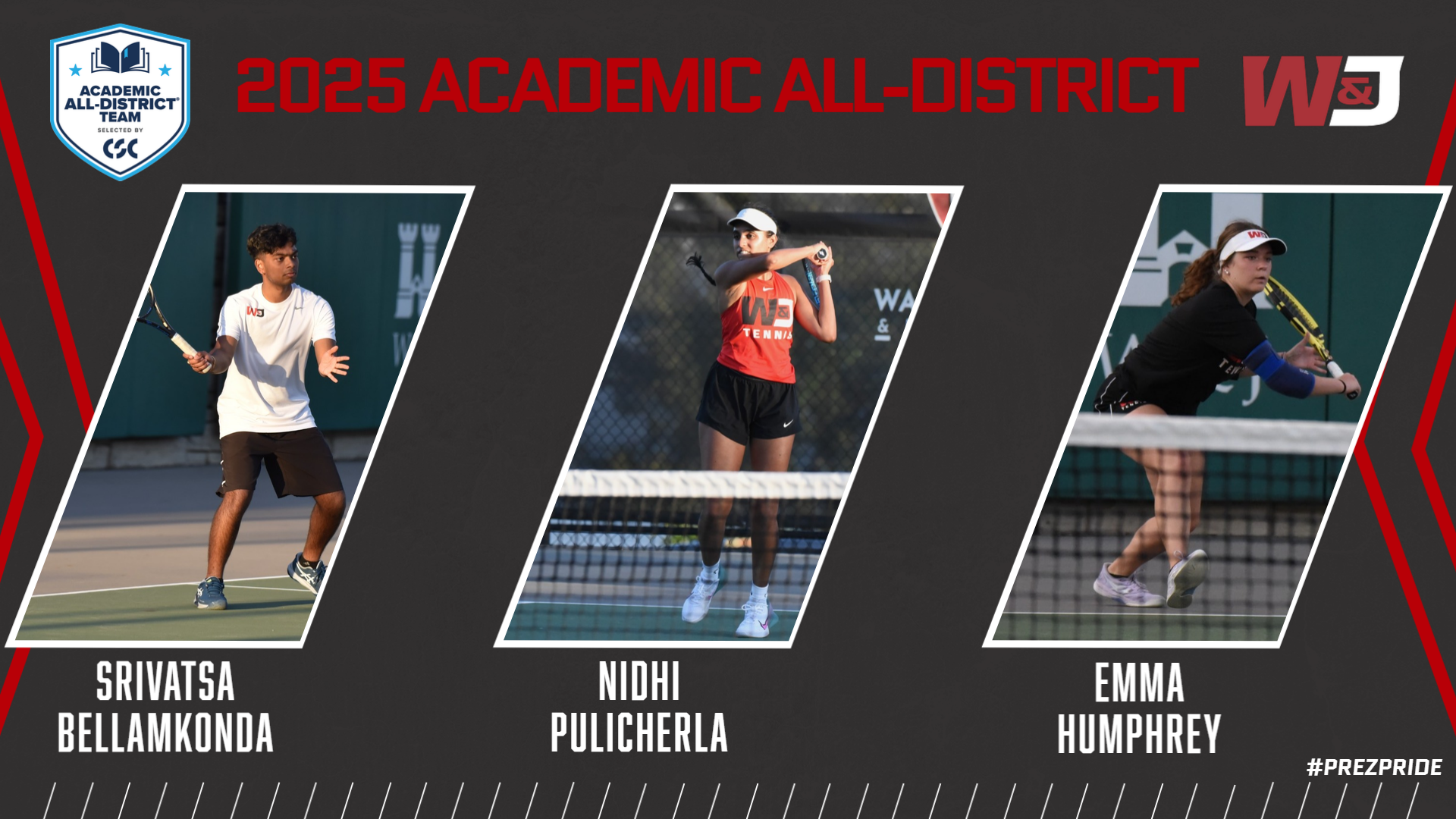 2025 CSC Academic All-District M/W Tennis Graphic