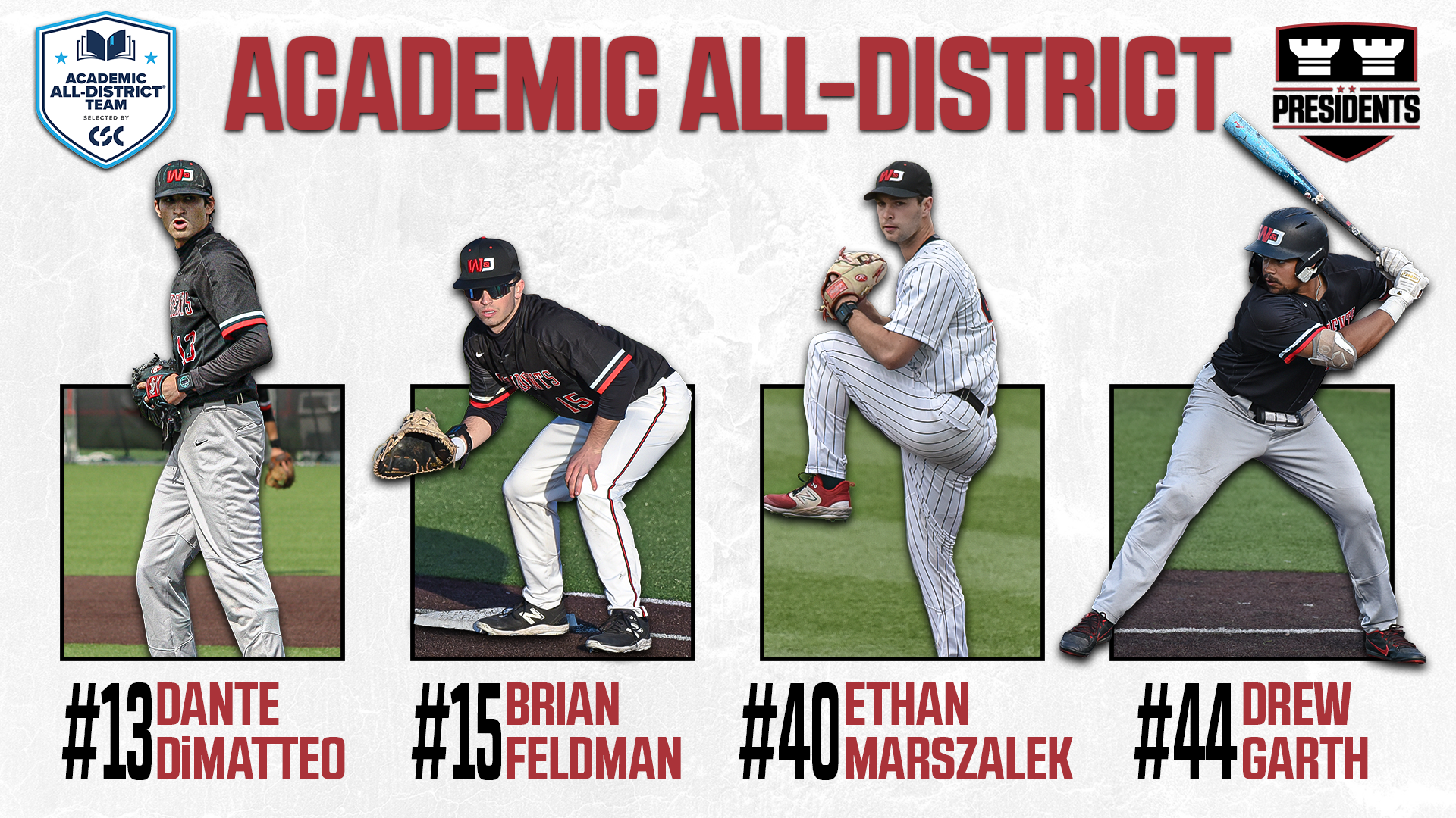 2025 Baseball Academic All-District Graphic