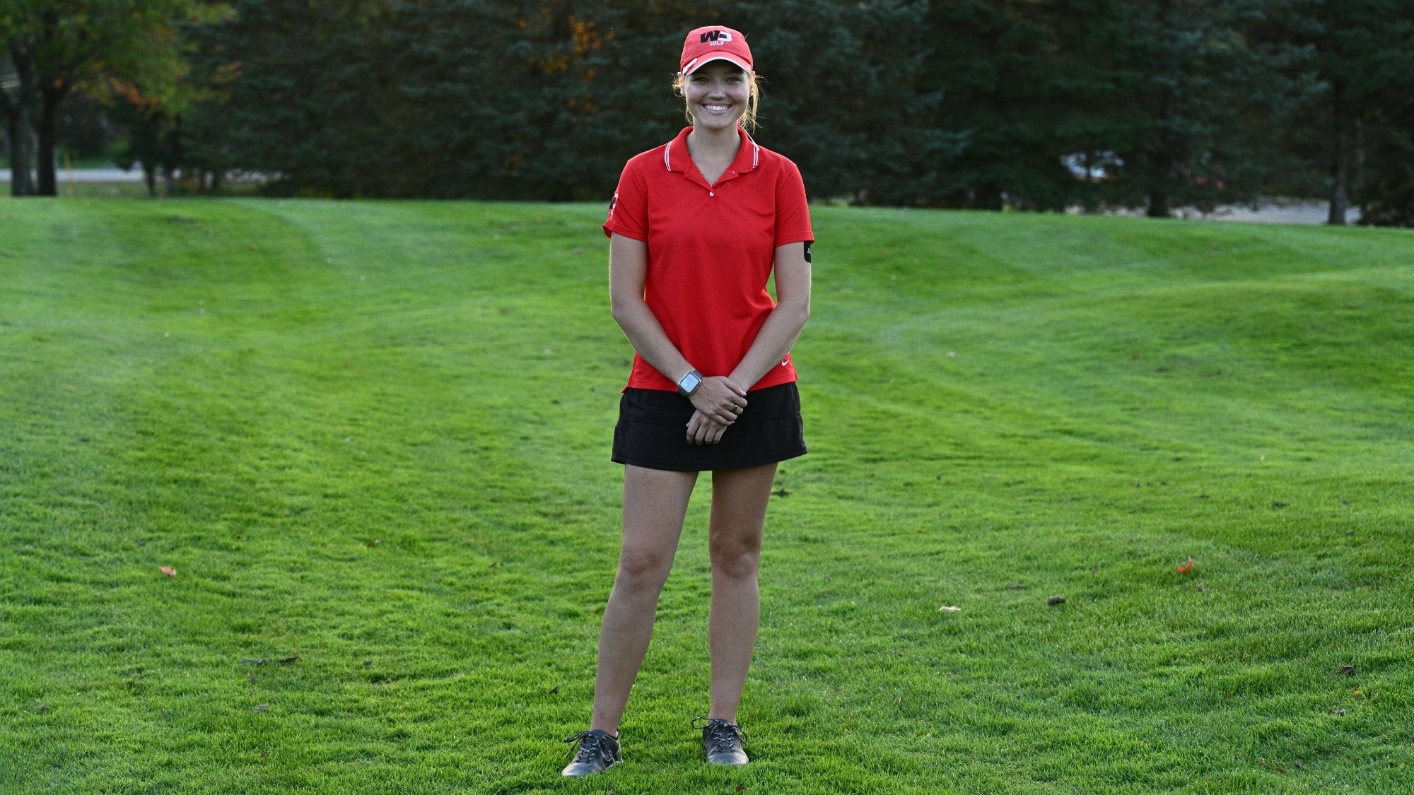 Julia Barthelemy poses for a photo after earning PAC Fall Medalist honors at the 2026 Fall Championships