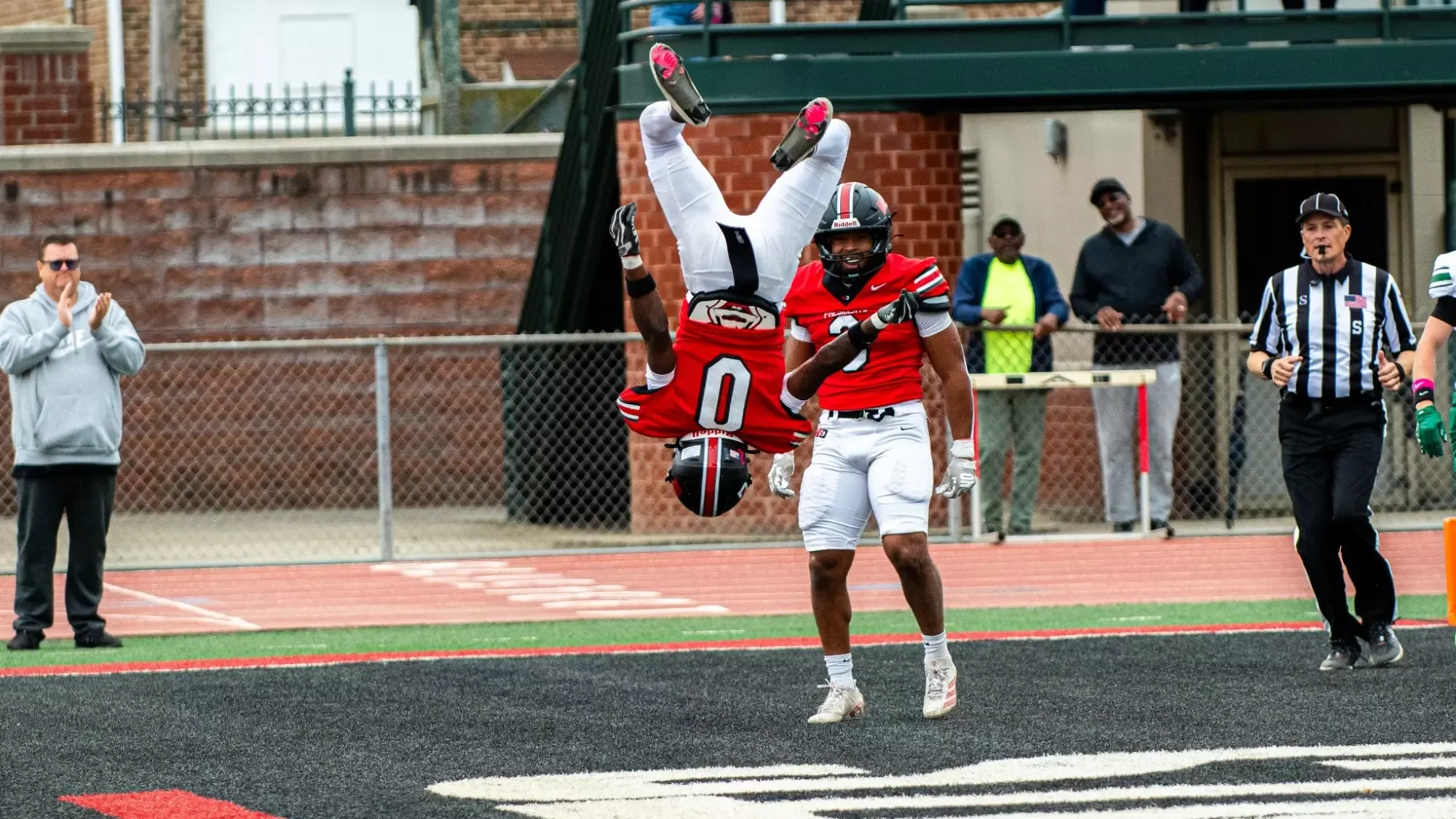 Szyair Dungee Backflip in the endzone following first touchdown reception vs Bethany 2026