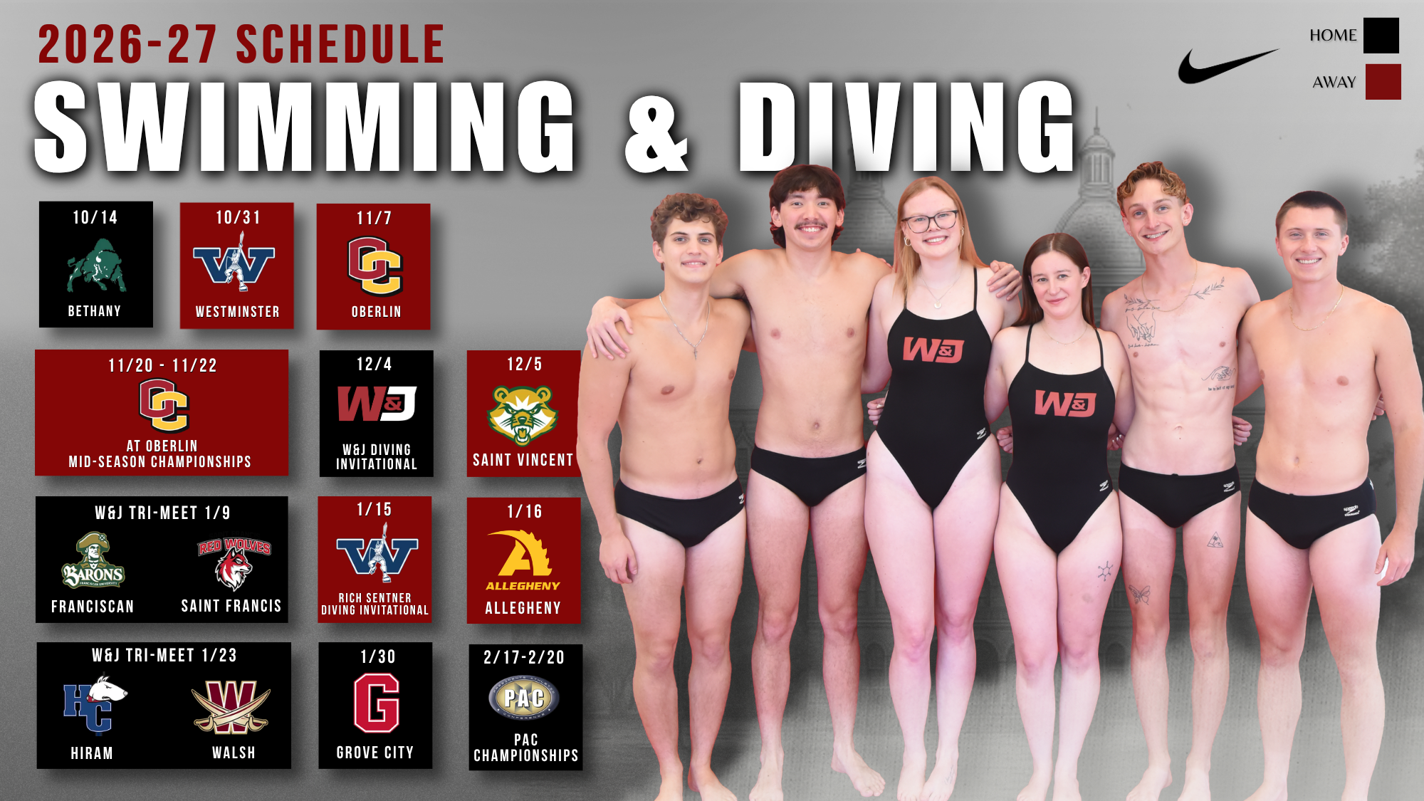 Swim & Dive Schedule Graphic