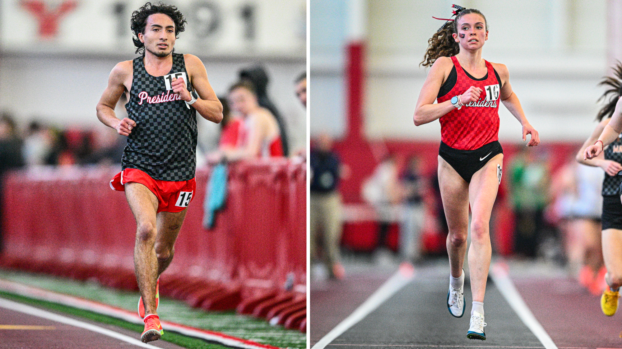 Dominic Flitcraft and Claire Anderson at the 2025-26 PAC Indoor Championships