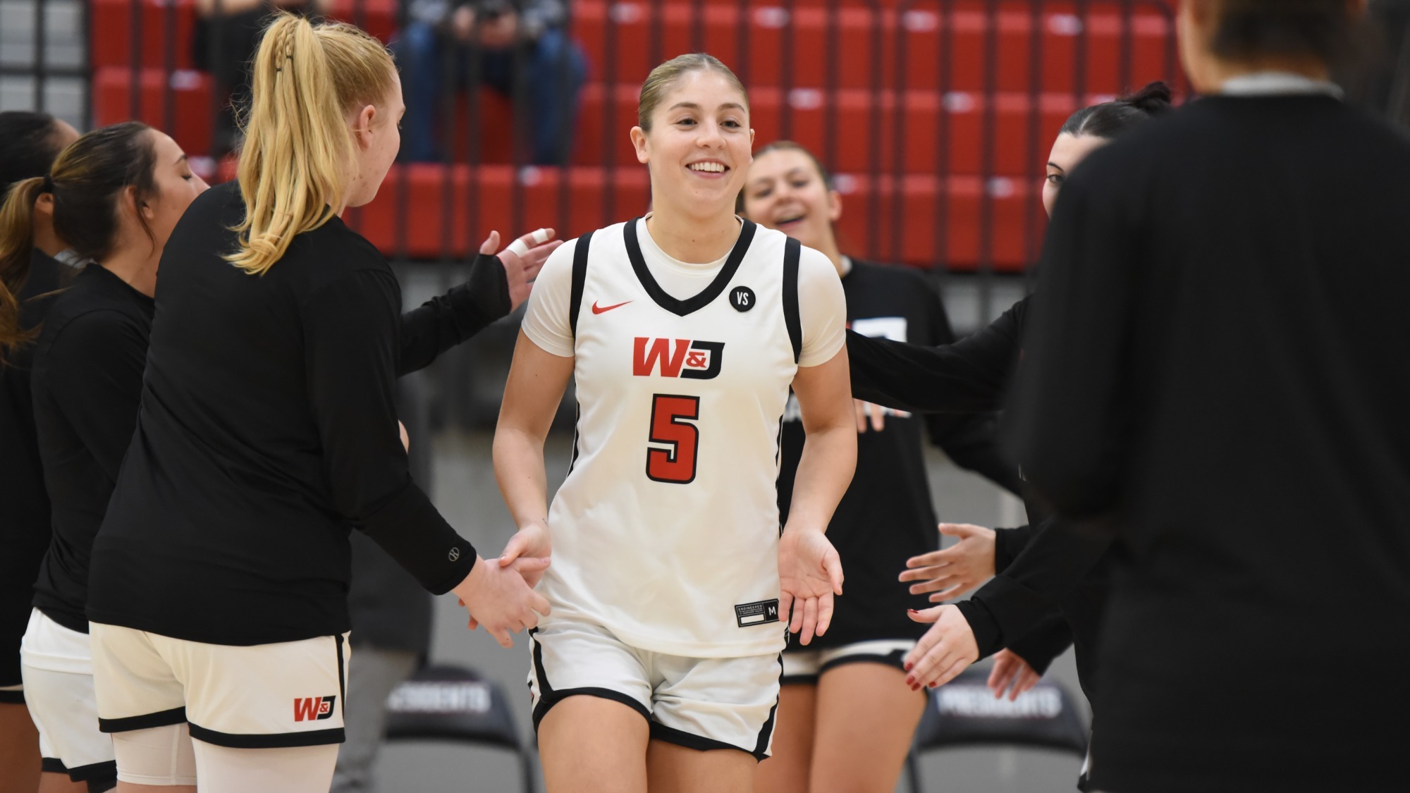 Riley DeRubbo gets introduced prior to the PAC Tournament Quarterfinals on Feb. 24, 2026