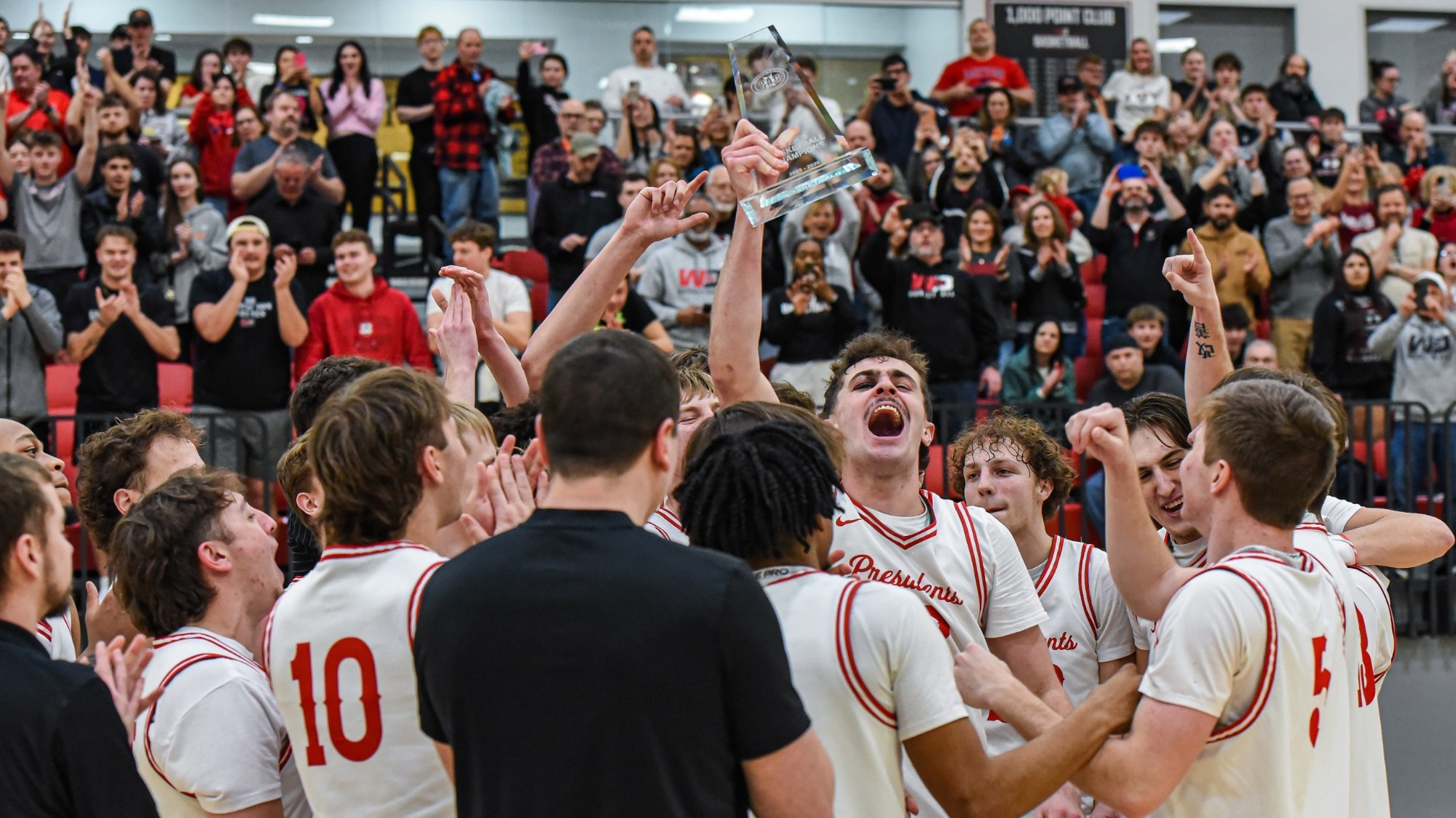 Men's Basketball Celebration Photo PAC Championship 2025-26