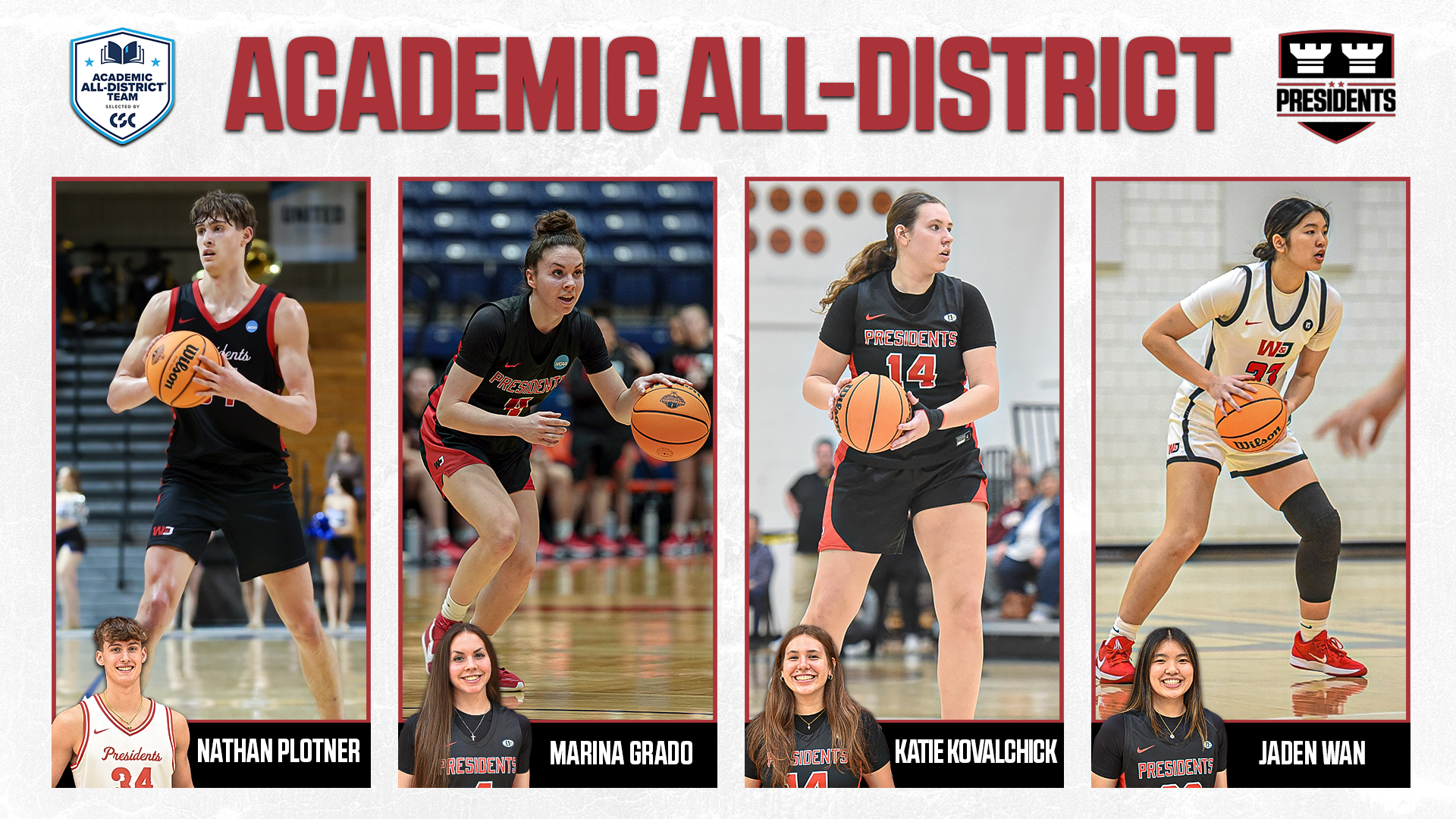 CSC Academic All-District Basketballs Graphic