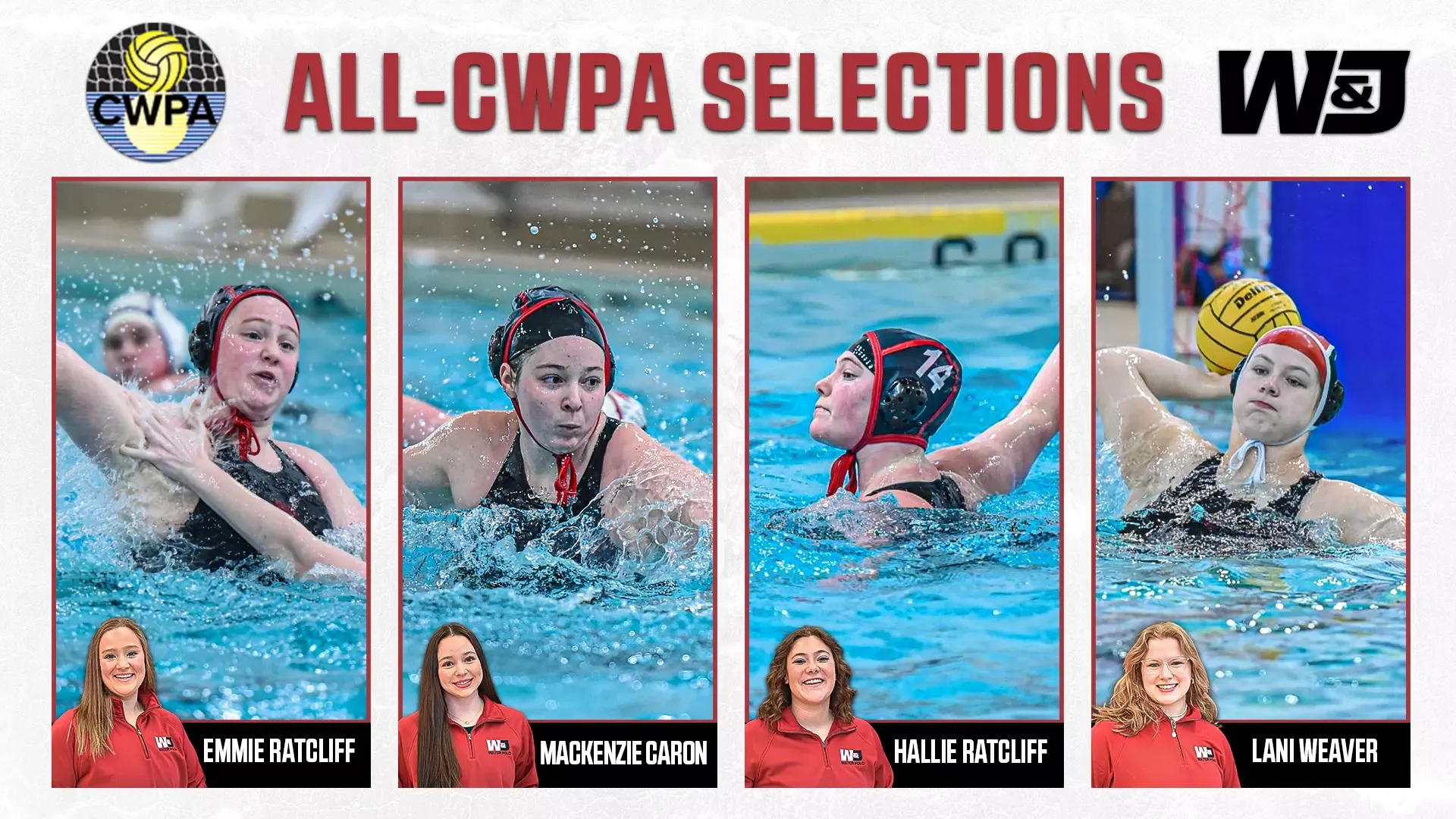All-CWPA 2026 Selections Graphic (Emmie Ratcliff, Mackenzie Caron, Hallie Ratcliff, Lani Weaver)