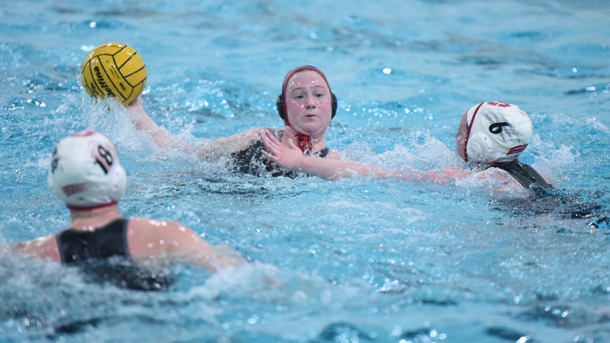 Emmie Ratcliff holds the ball in a 2026 game versus Penn State Behrend 